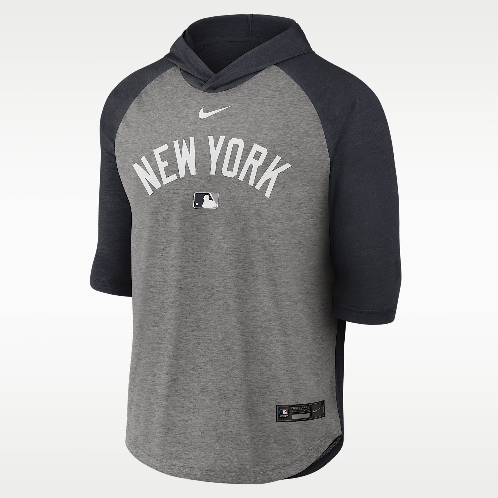 New York Yankees Authentic Collection Flux Men's Nike Dri-FIT MLB 3/4-Sleeve Hooded T-Shirt