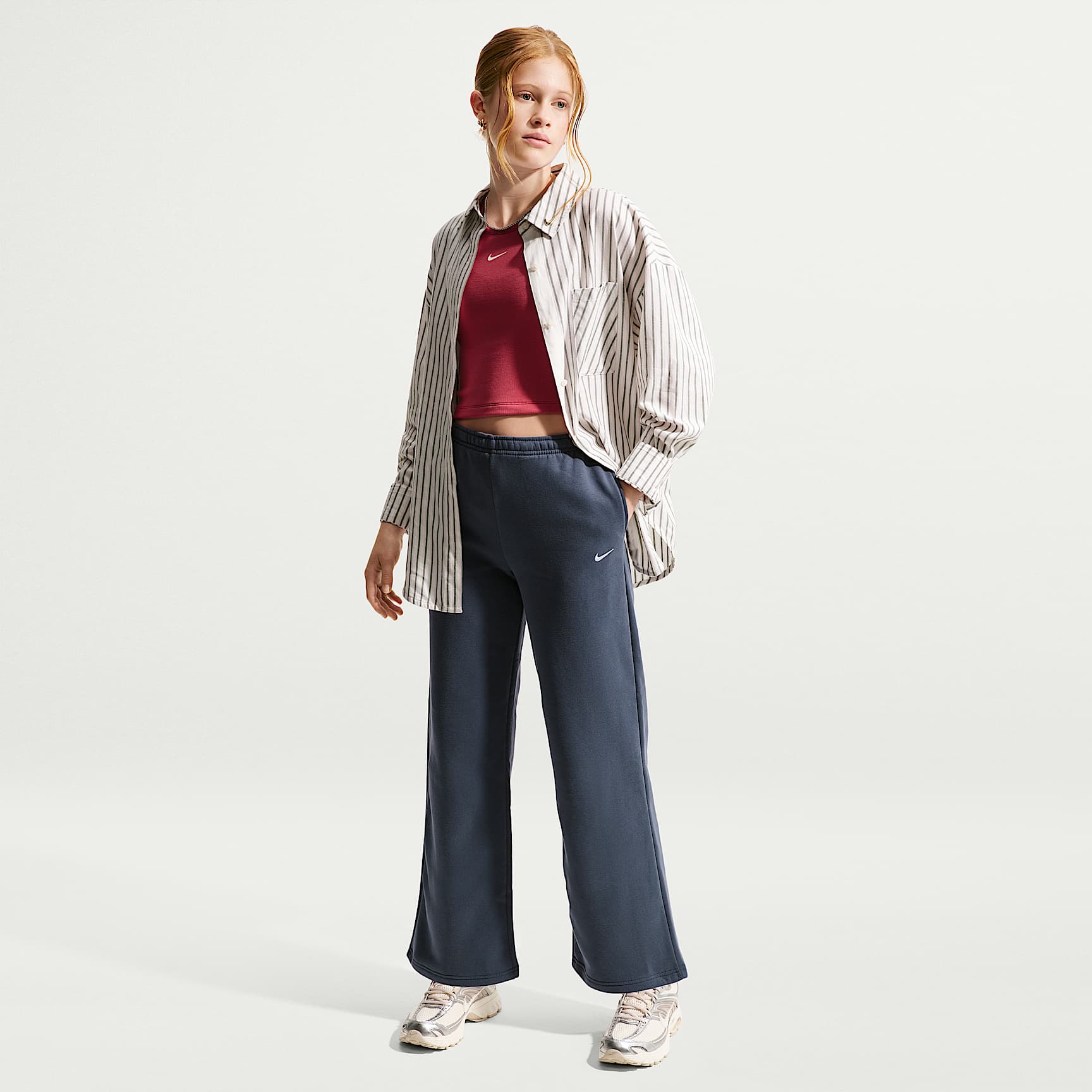 Nike Sportswear Studio Fleece Girls' Open-Hem Pants