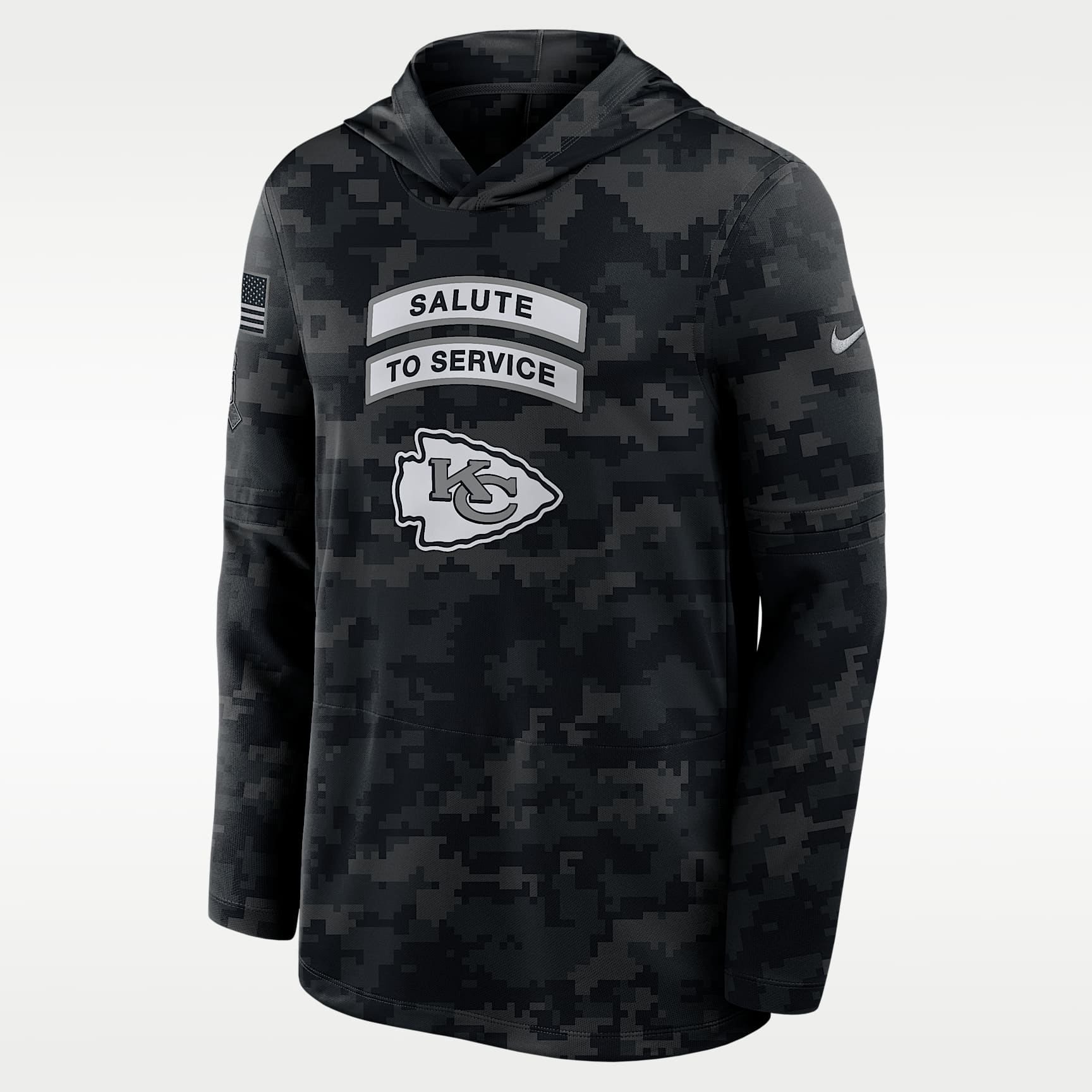 Kansas City Chiefs Salute to Service Sideline Men's Nike Dri-FIT NFL Long-Sleeve Hooded Top