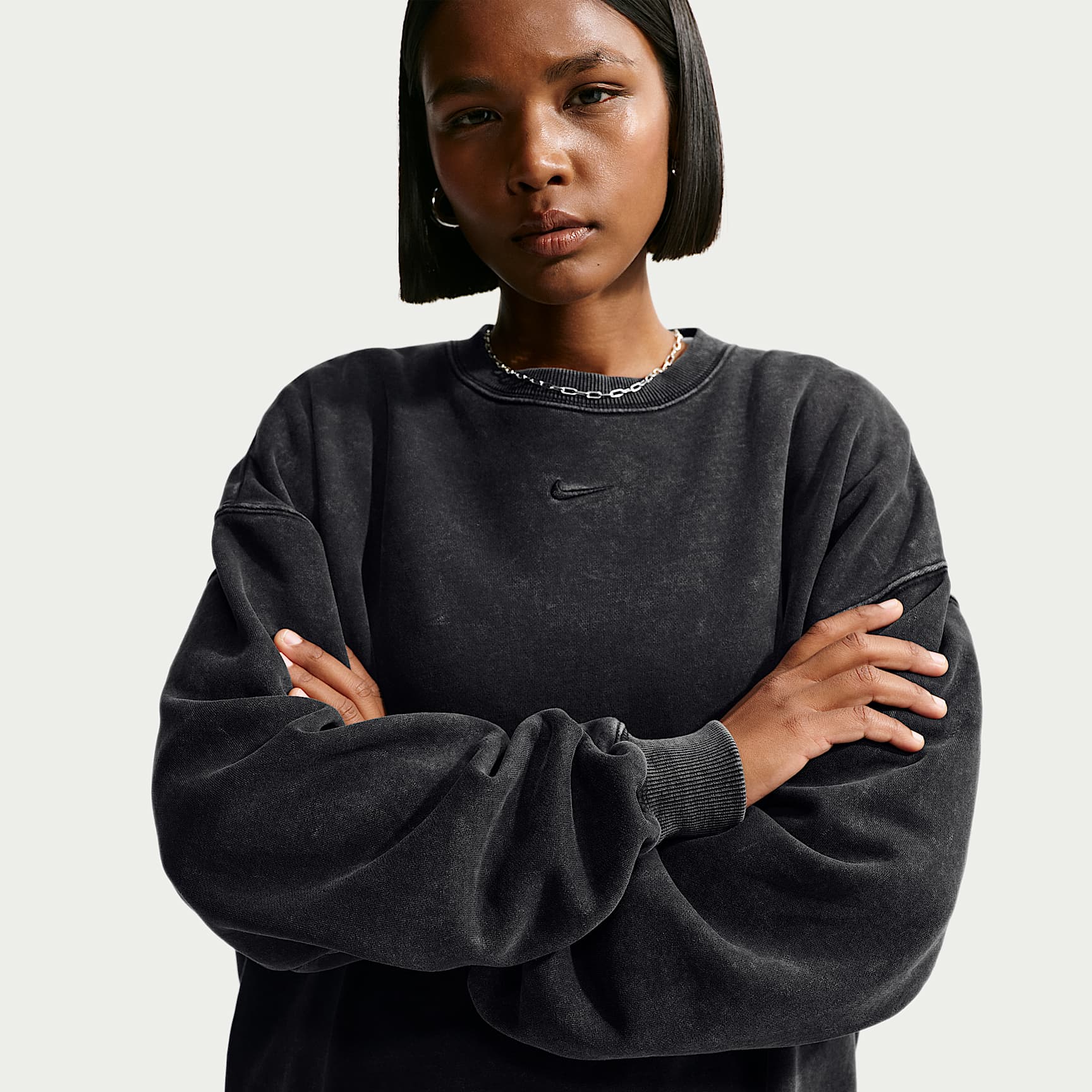 Nike Studio Fleece Medium Weight Women's Oversized Crew-Neck Sweatshirt