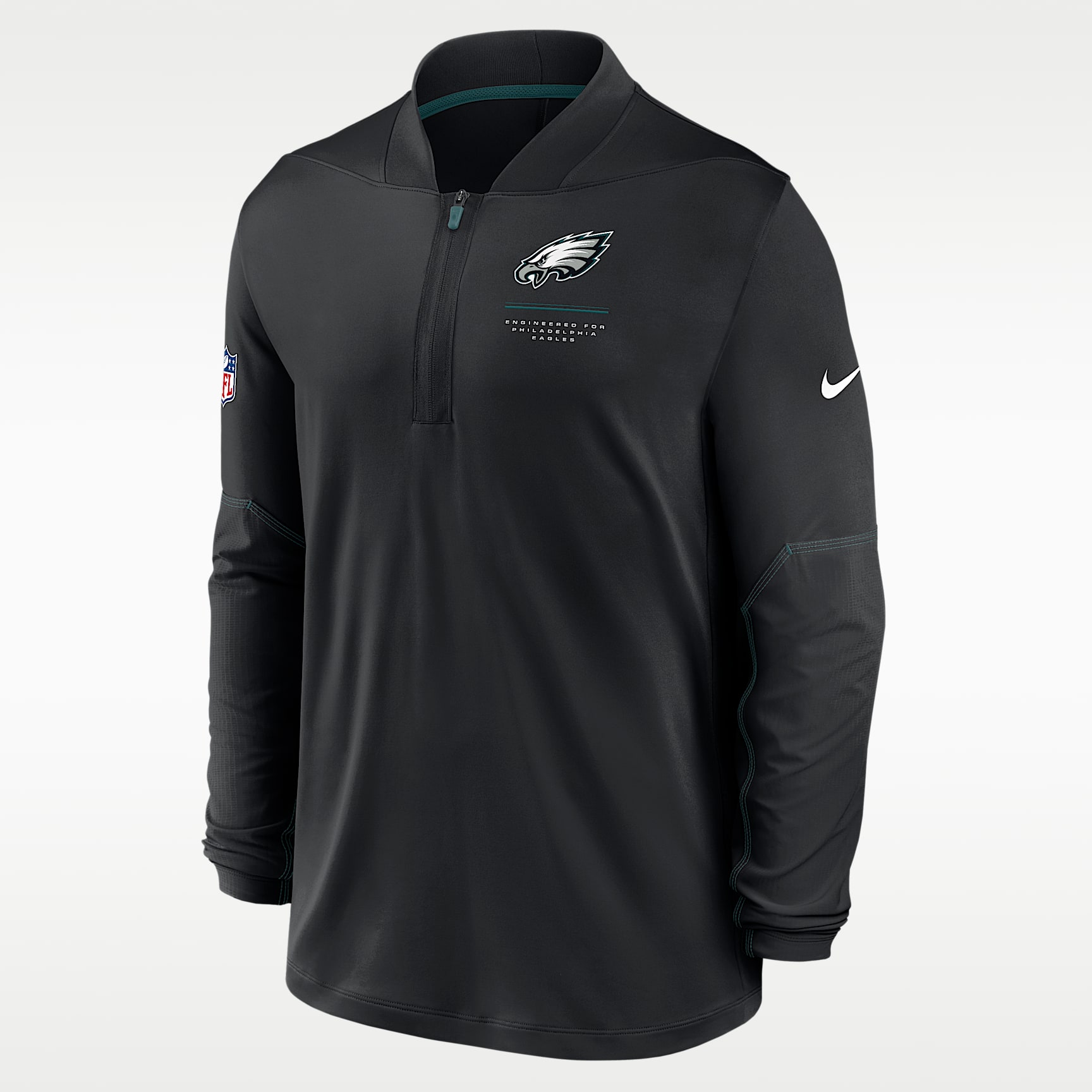 Playera Nike Dri-FIT de la NFL de medio cierre para hombre Philadelphia Eagles Sideline