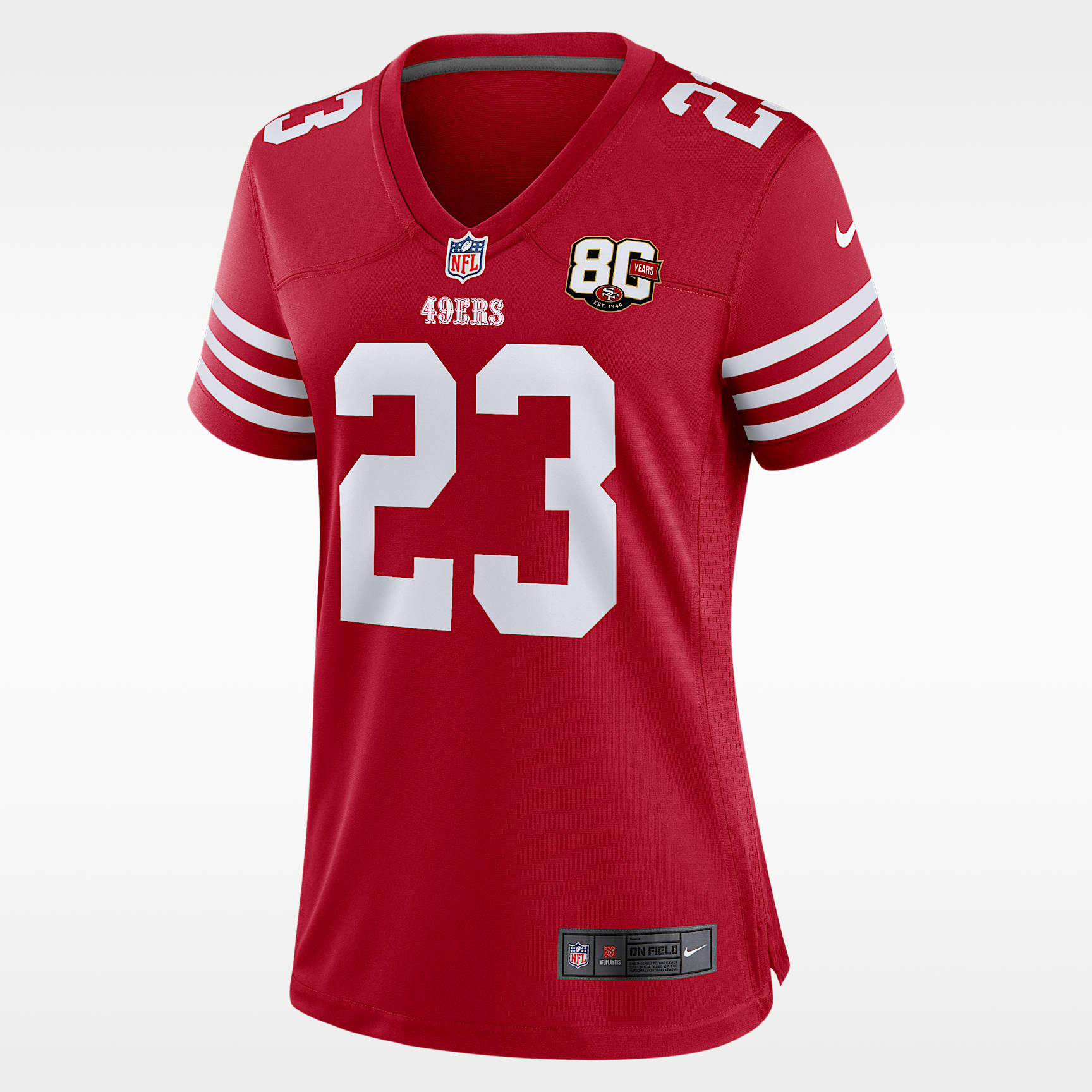 Christian McCaffrey San Francisco 49ers 80th Anniversary Women's Nike NFL Game Jersey