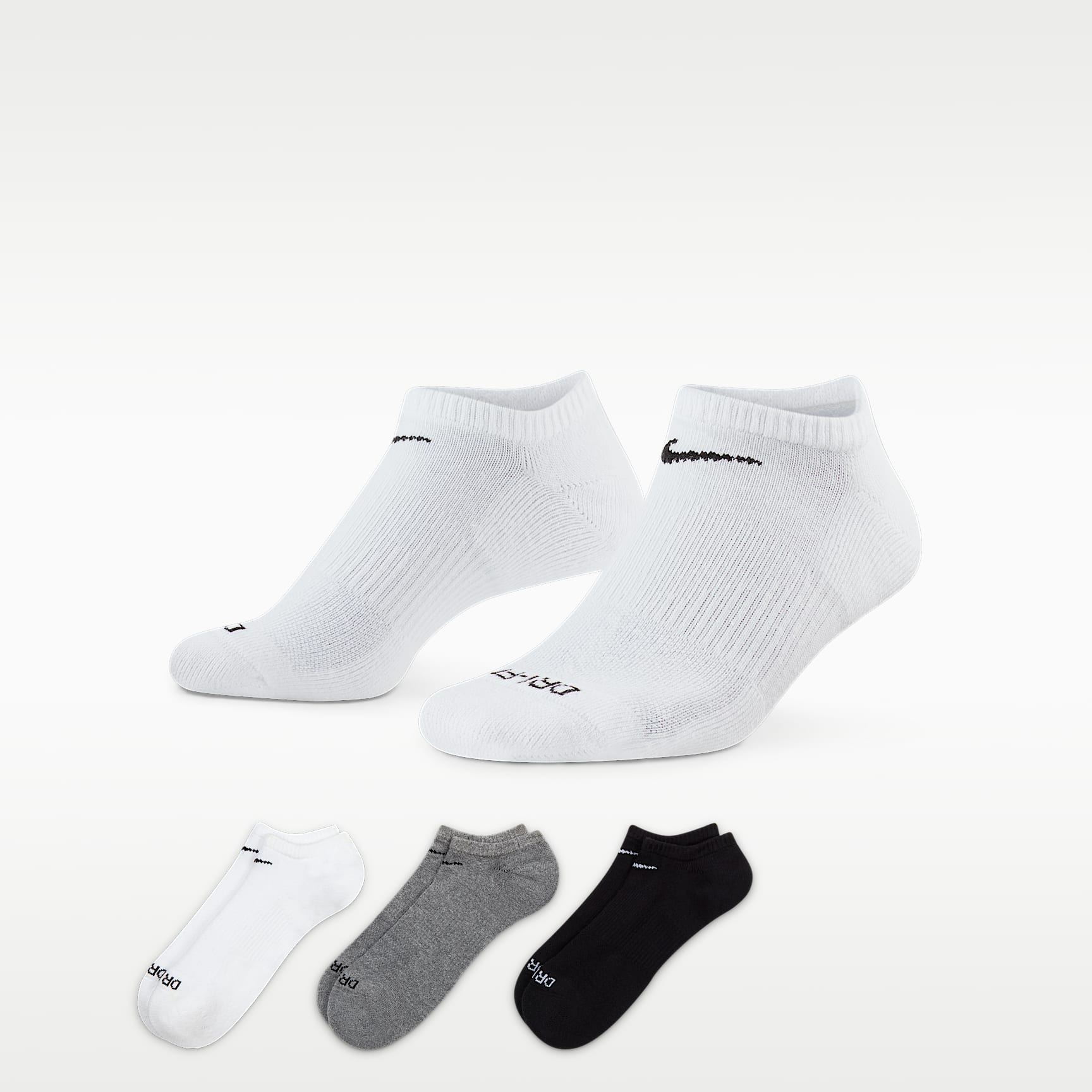 Nike Everyday Plus Cushion Training No-Show Socks (3 Pairs)
