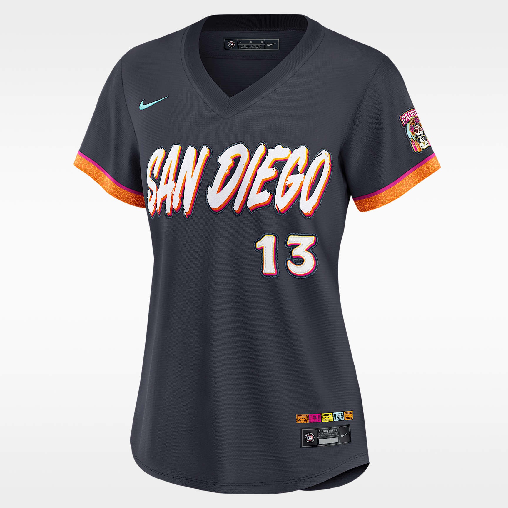 Jersey Nike de la MLB Stadium para mujer Manny Machado San Diego Padres City Connect