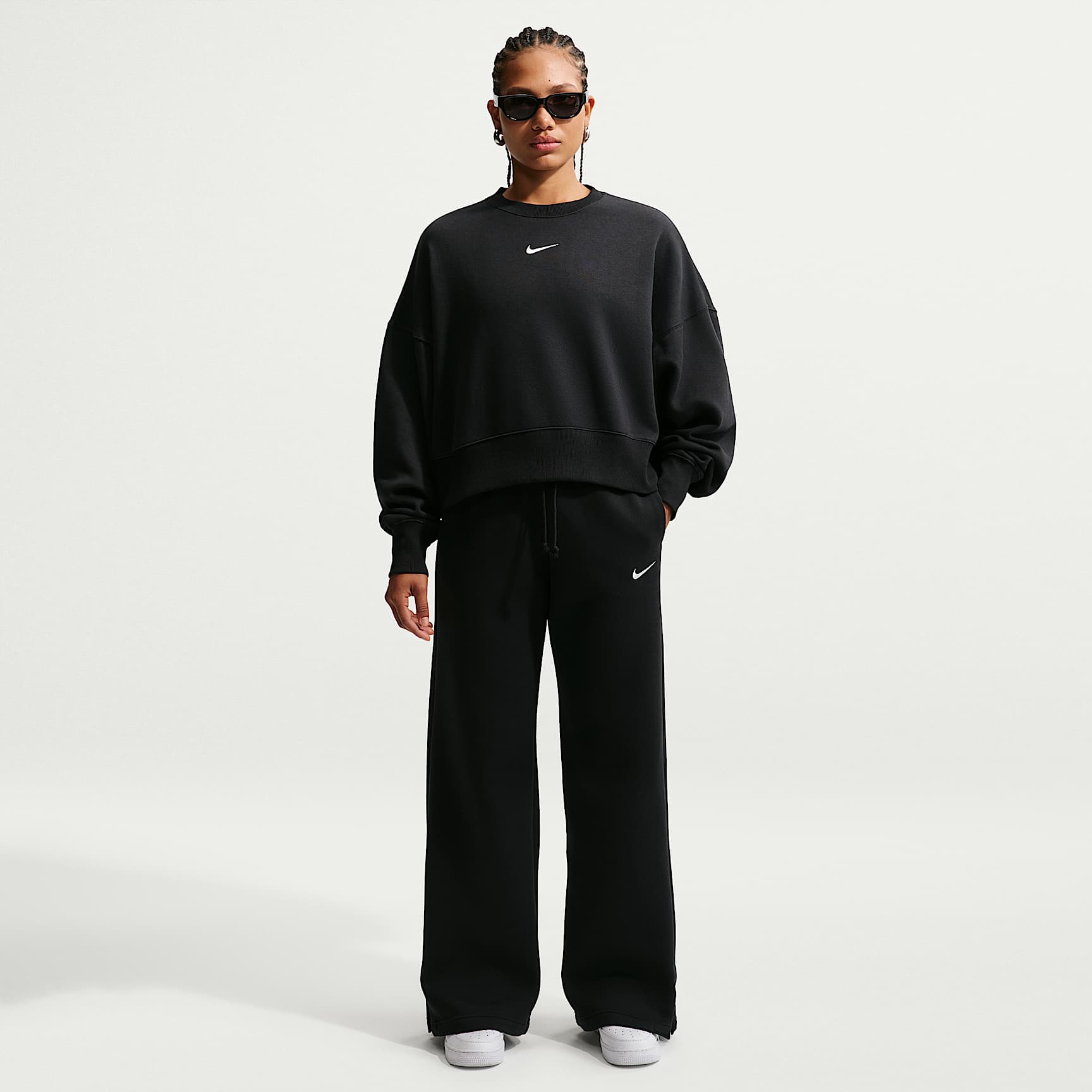 Nike Sportswear Phoenix Fleece damesbroek met hoge taille en wijde pijpen