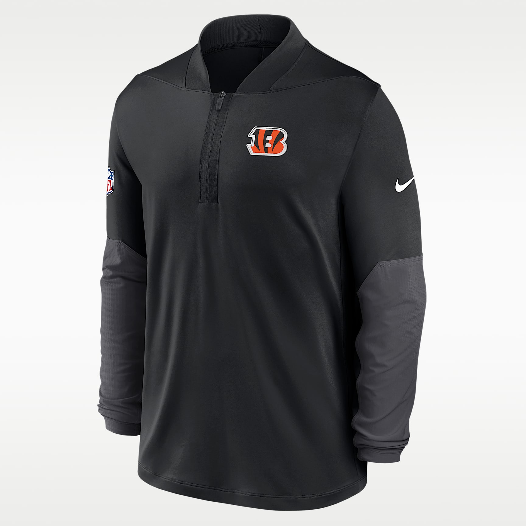 Cincinnati Bengals Feel The Pressure Men's Nike Dri-FIT NFL 1/2-Zip Top
