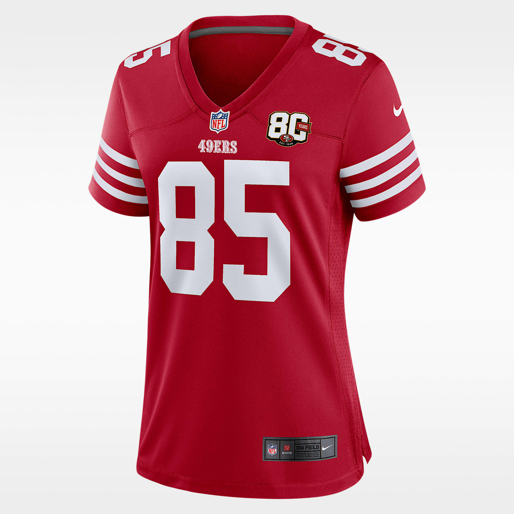 George Kittle San Francisco 49ers 80th Anniversary Women's Nike NFL Game Jersey