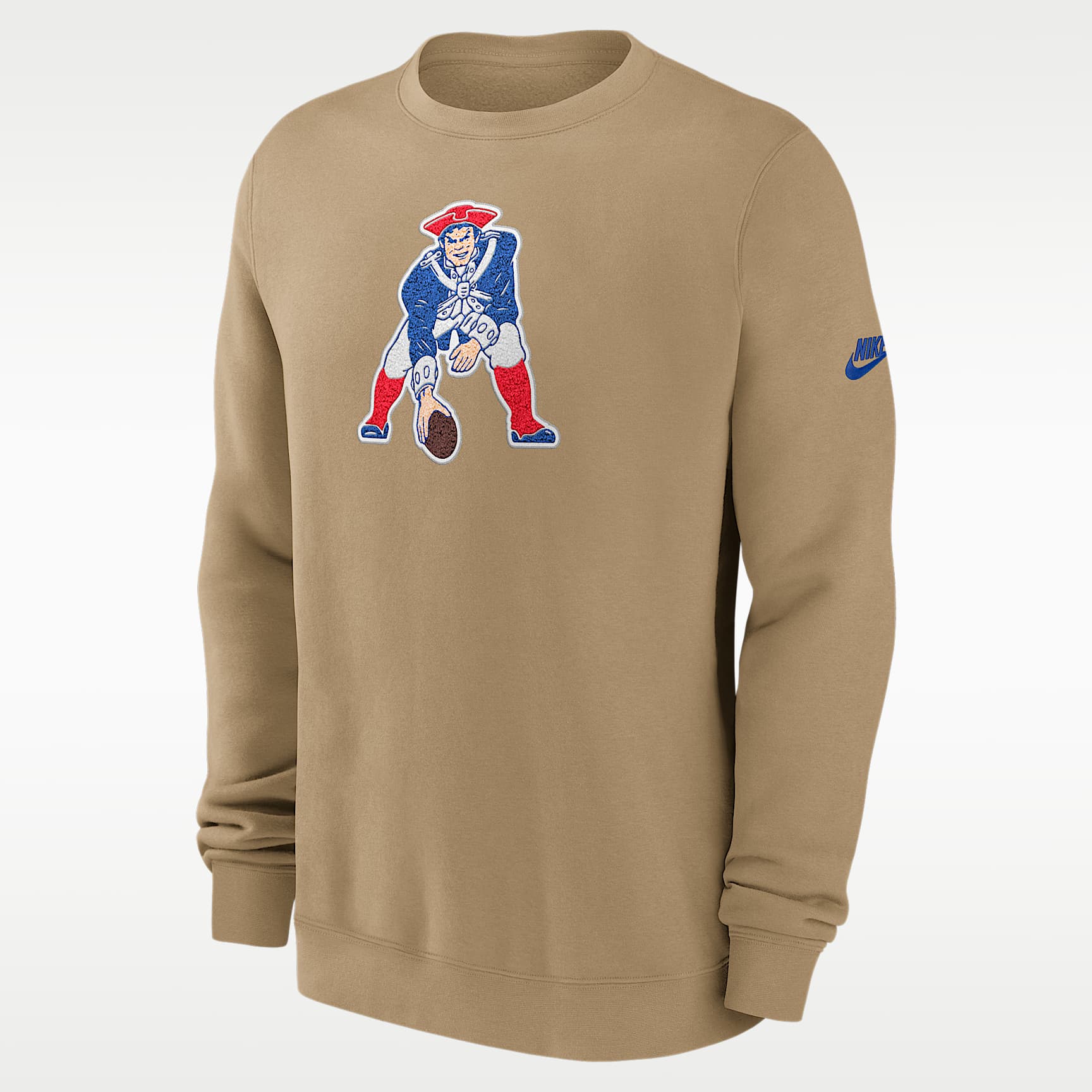 New England Patriots Swing Pass Rewind Club Men's Nike NFL Pullover Crew