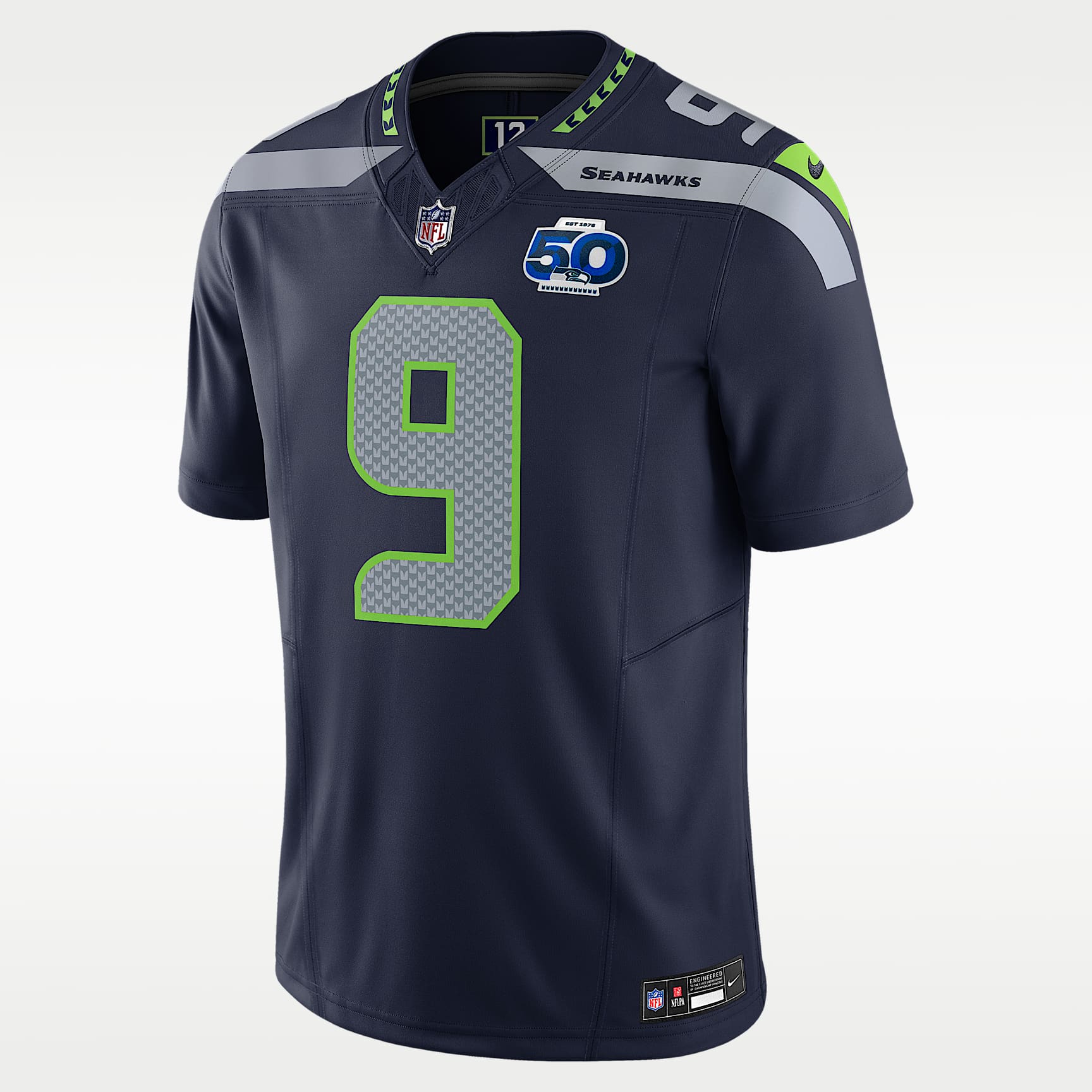 Jersey Nike Dri-FIT de la NFL Limited para hombre Kenneth Walker III Seattle Seahawks 50th Anniversary