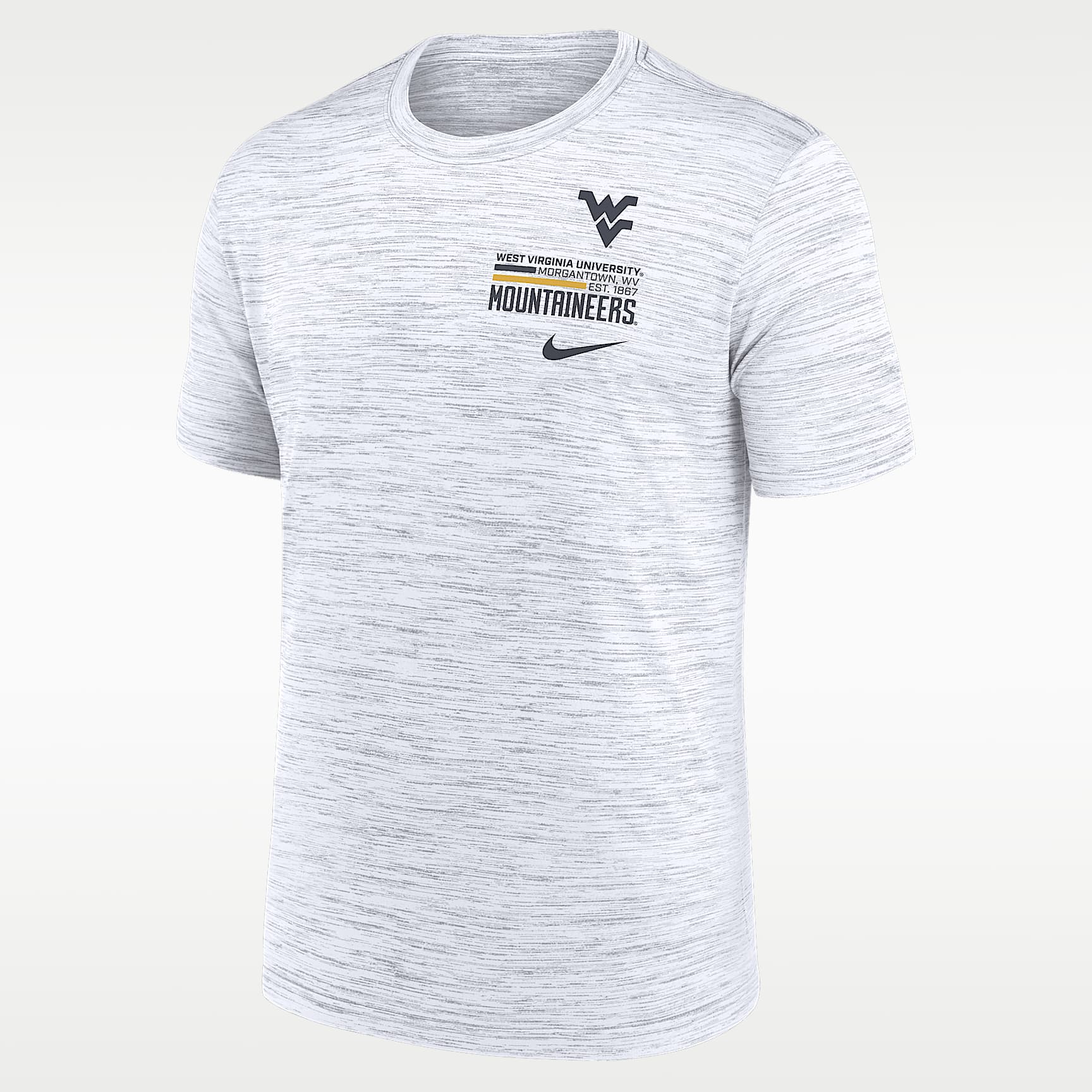 West Virginia Campus Chest Stack Velocity Men's Nike Dri-FIT College T-Shirt