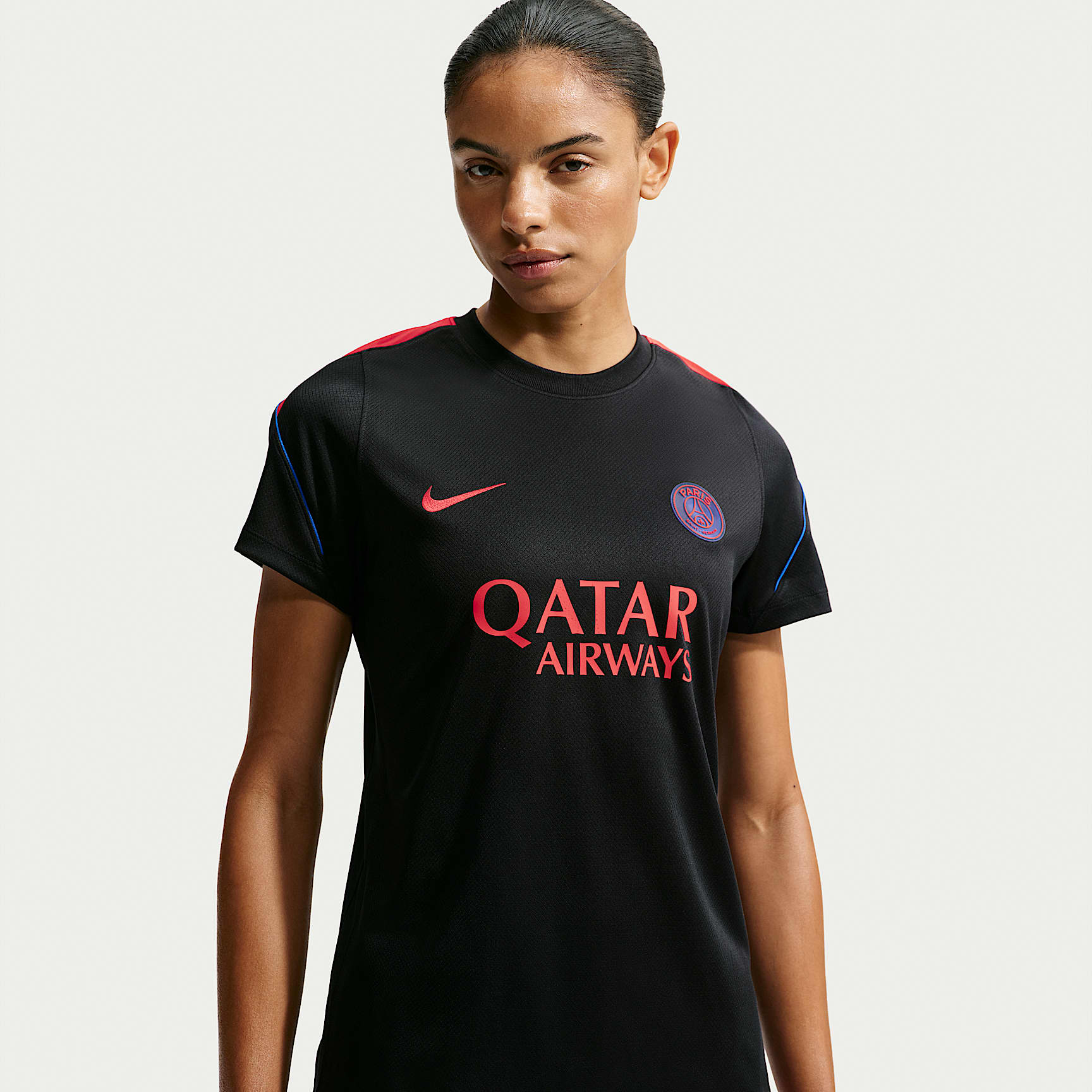 Kortärmad fotbollströja Paris Saint-Germain Strike Nike Dri-FIT för kvinnor