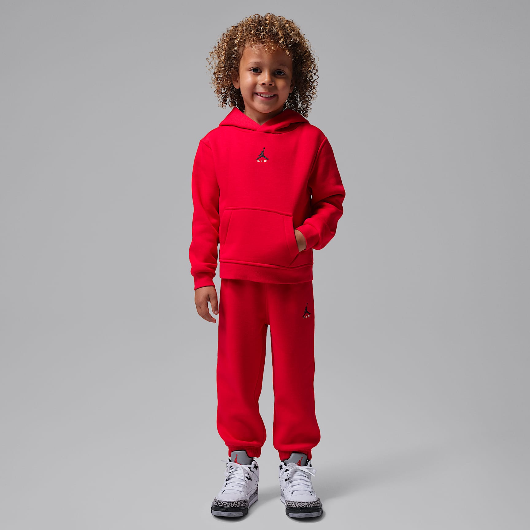 Conjunto de 2 piezas con sudadera con gorro sin cierre infantil Jordan Brooklyn Fleece