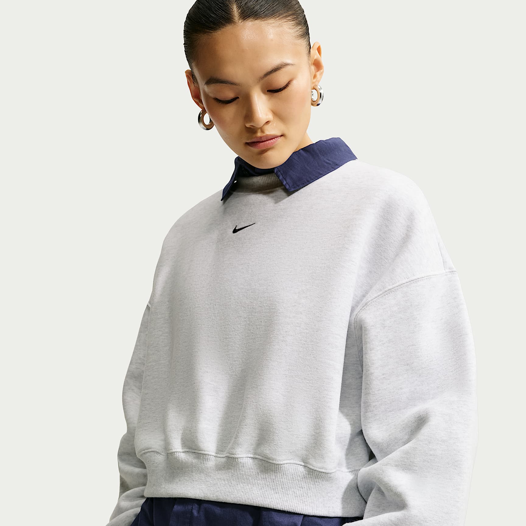 Nike Studio Fleece Medium Weight Women's Oversized Cropped Crew