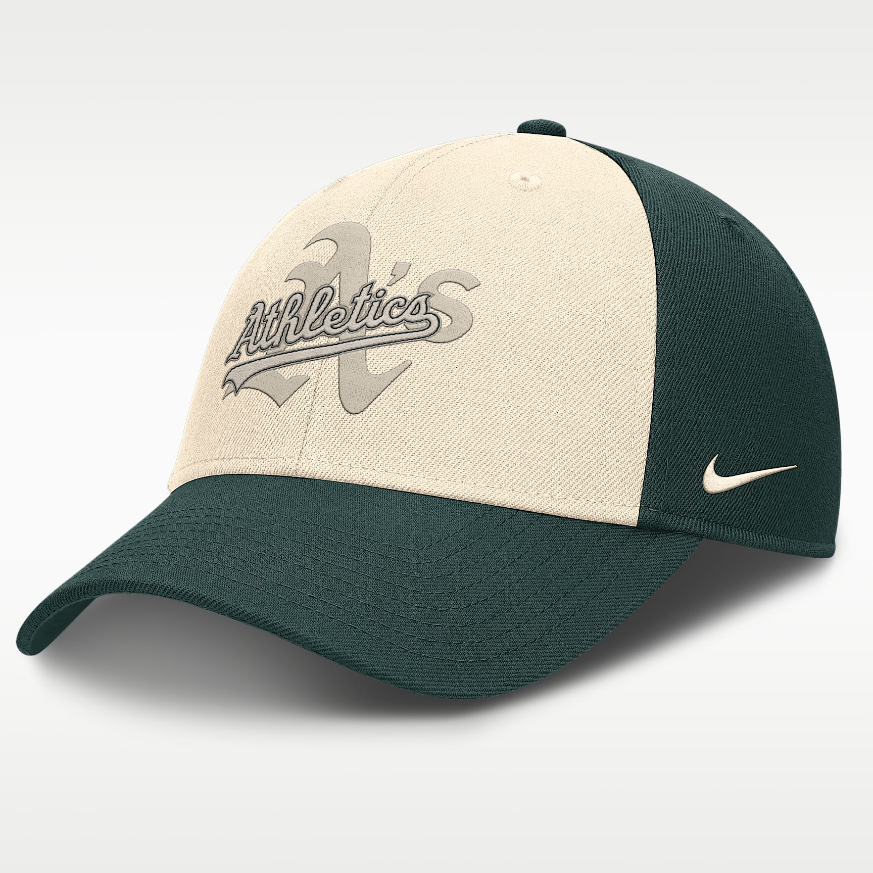 Gorra Nike Dri-FIT de la MLB ajustable para hombre Athletics Statement Club