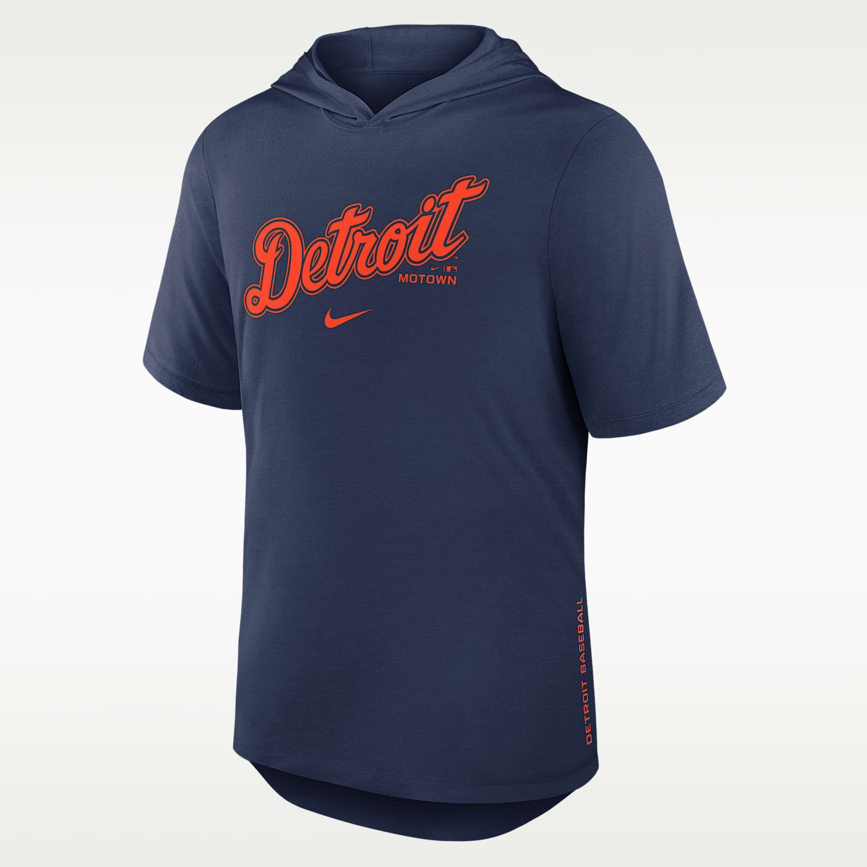 Detroit Tigers Arched Wordmark Men's Nike Dri-FIT MLB Hooded T-Shirt
