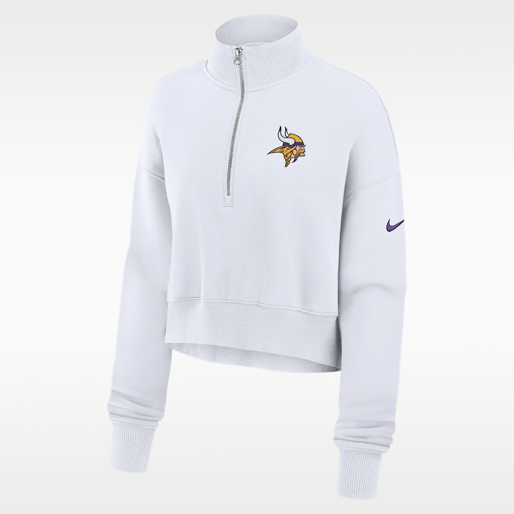 Minnesota Vikings Primetime Phoenix Women's Nike NFL Oversized Cropped 1/4-Zip Crew
