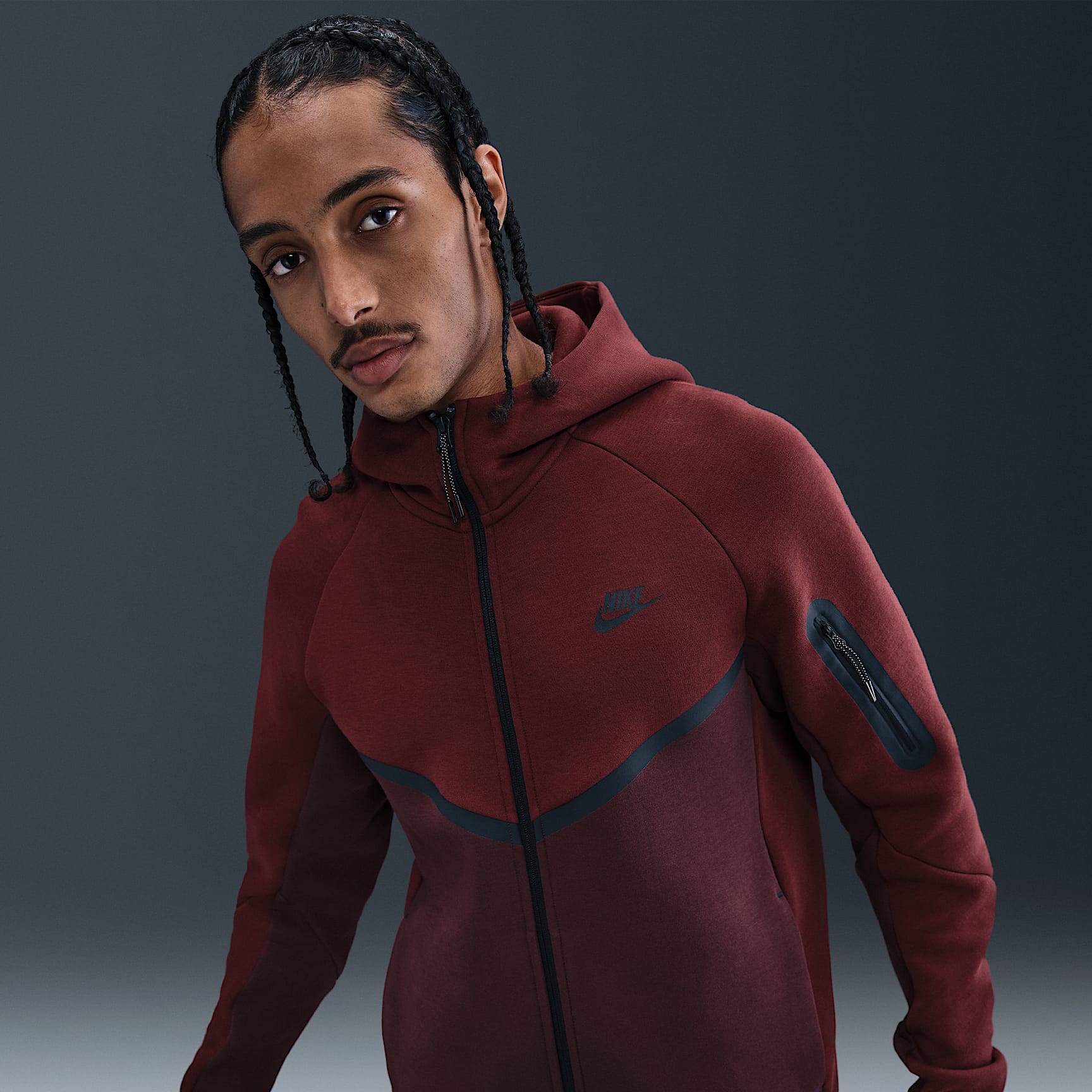 Chamarra Windrunner de tejido Fleece de cierre completo para hombre Nike Tech