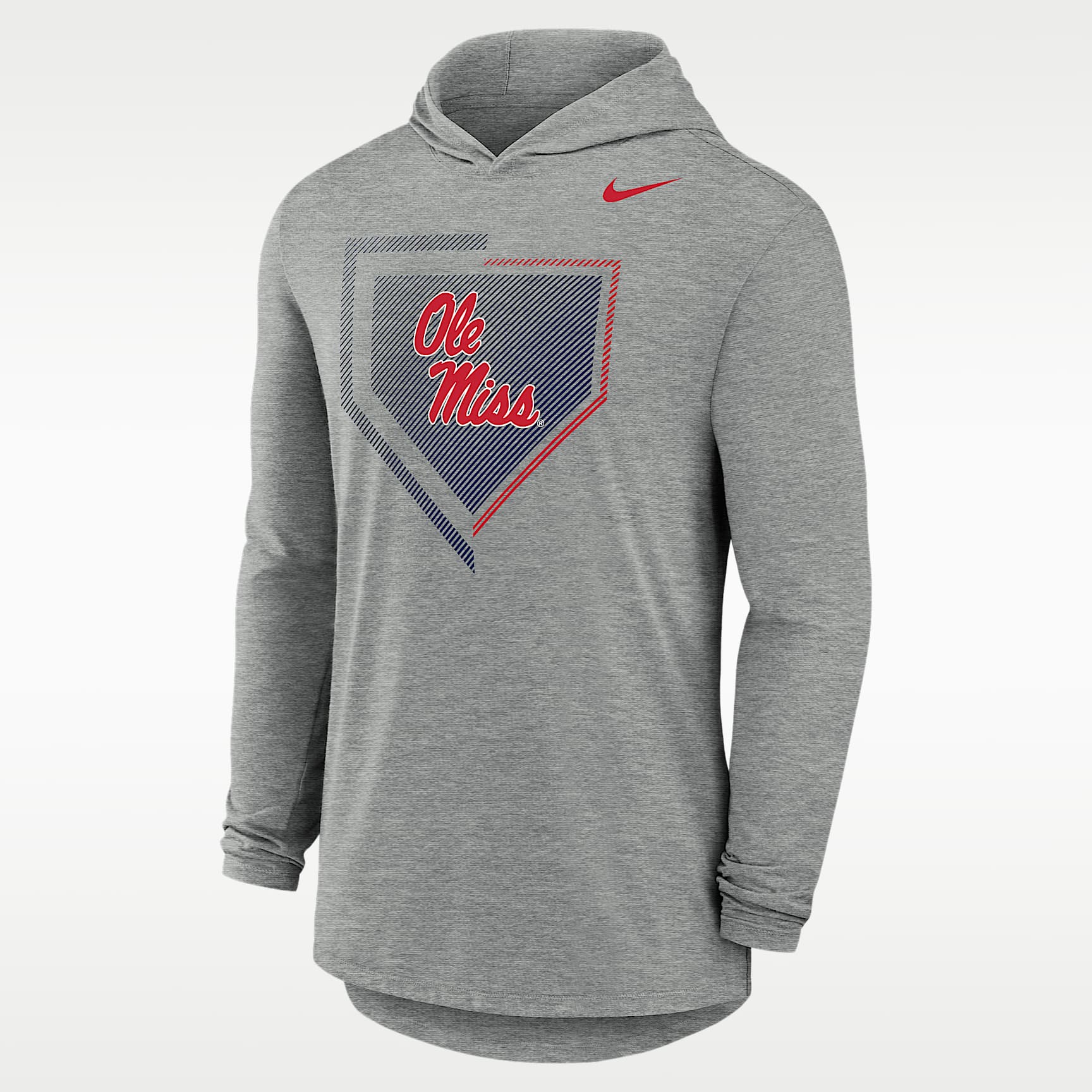 Nike College (Ole Miss Rebels) Men's Long-Sleeve Hooded Baseball T-Shirt