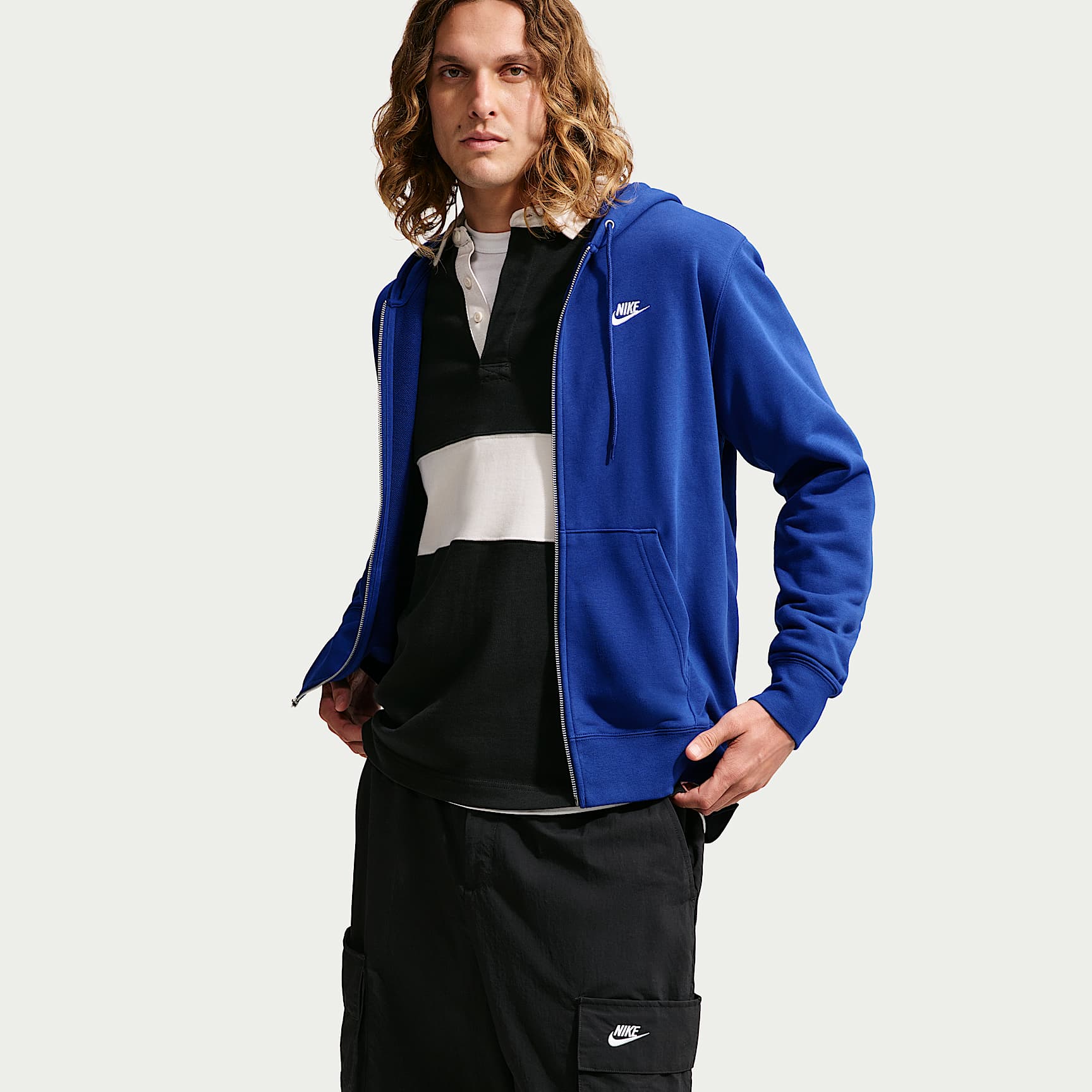 Sudadera con gorro de French Terry con cierre largo para hombre Nike Club