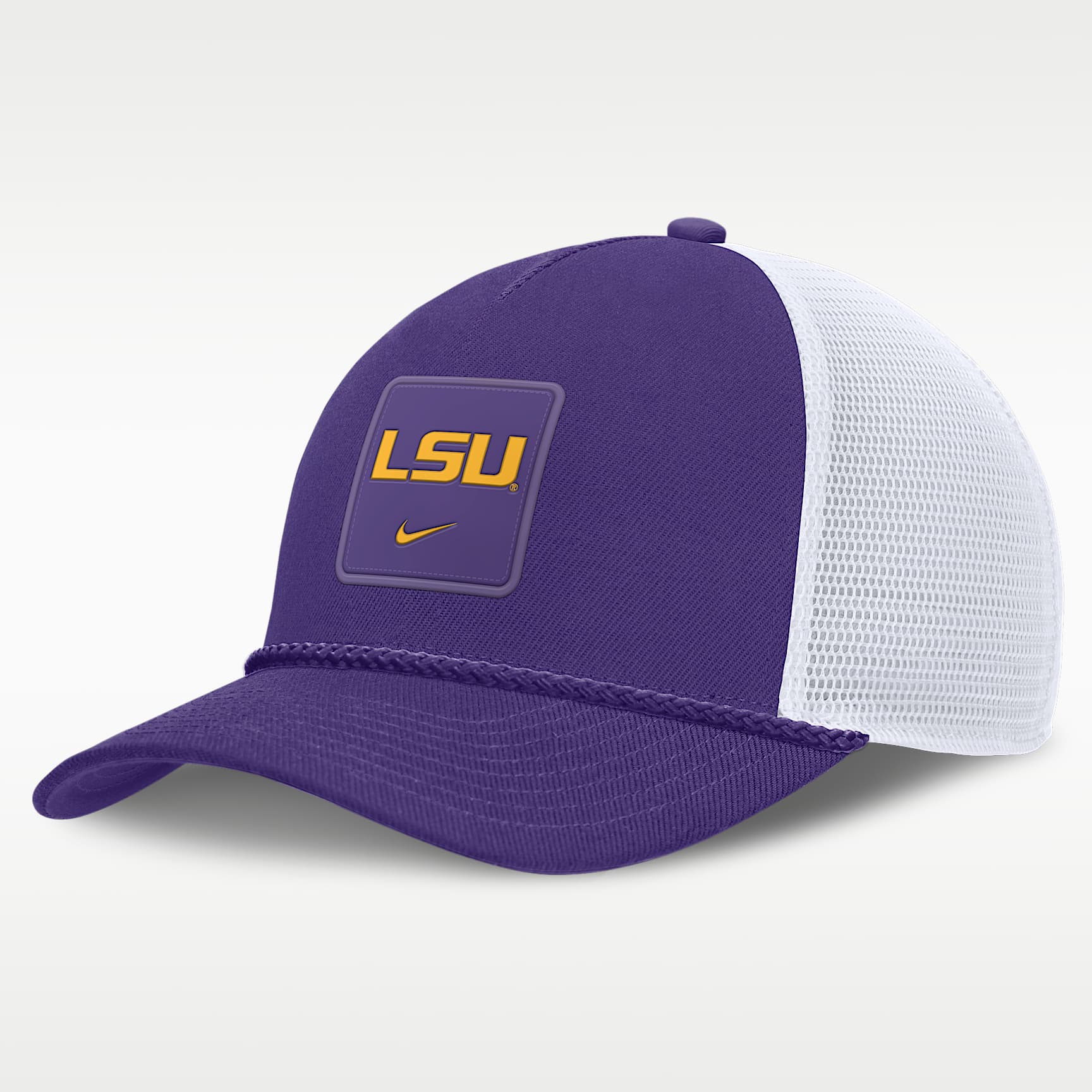 Gorra de rejilla universitaria ajustable Nike para hombre LSU Sideline Gameday Rope