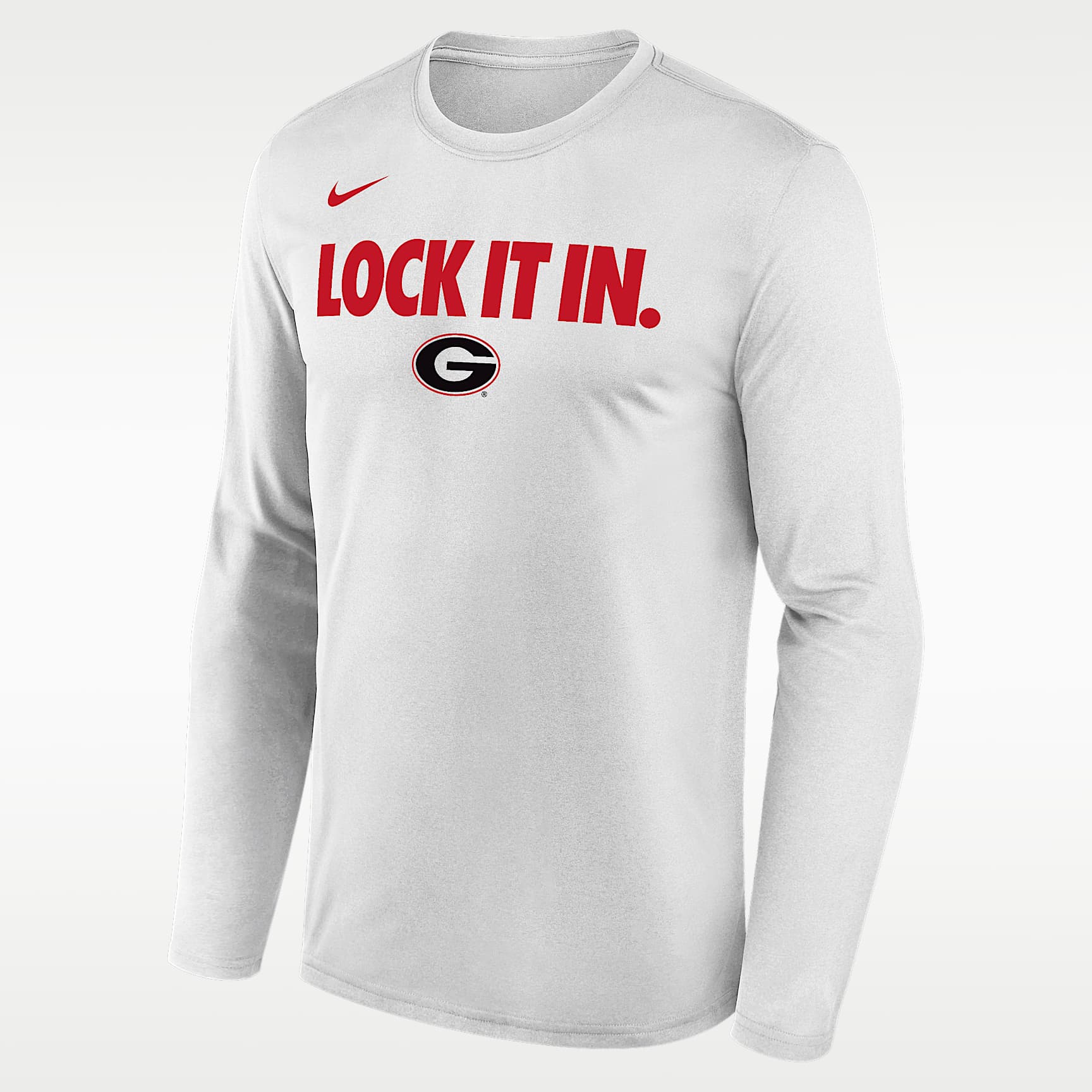 Playera de manga larga universitaria Nike Dri-FIT para hombre Georgia 2026 On-Court Bench