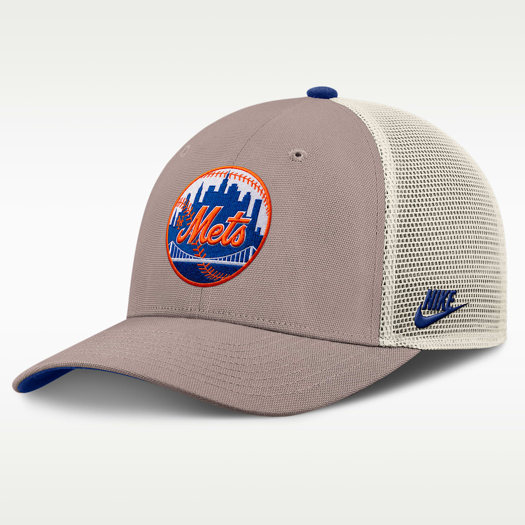 Gorra de rejilla Nike de la MLB ajustable para hombre New York Mets Cooperstown Rise