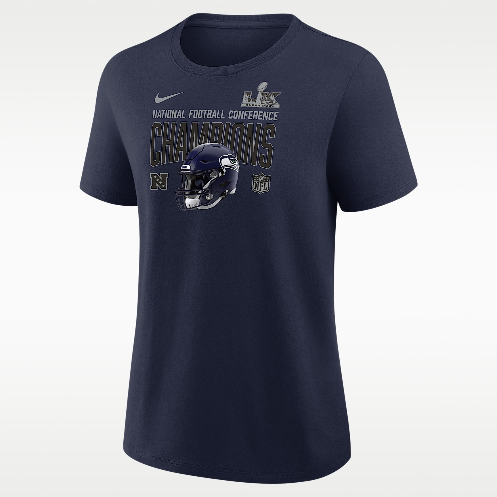 Seattle Seahawks 2026 NFC Champions Helmet Women's Nike NFL T-Shirt