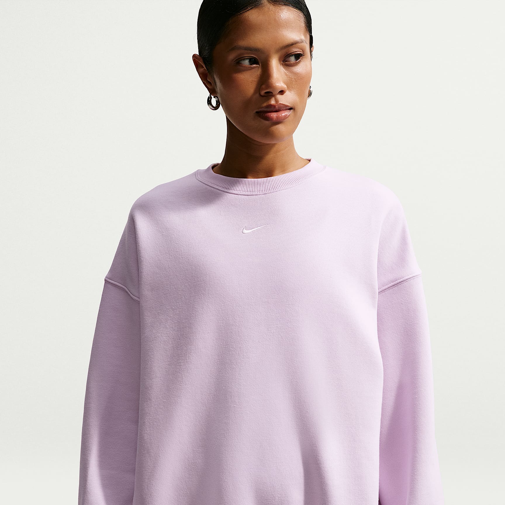 Nike Studio Fleece mittelschweres Material Oversize-Rundhalsshirt (Damen)