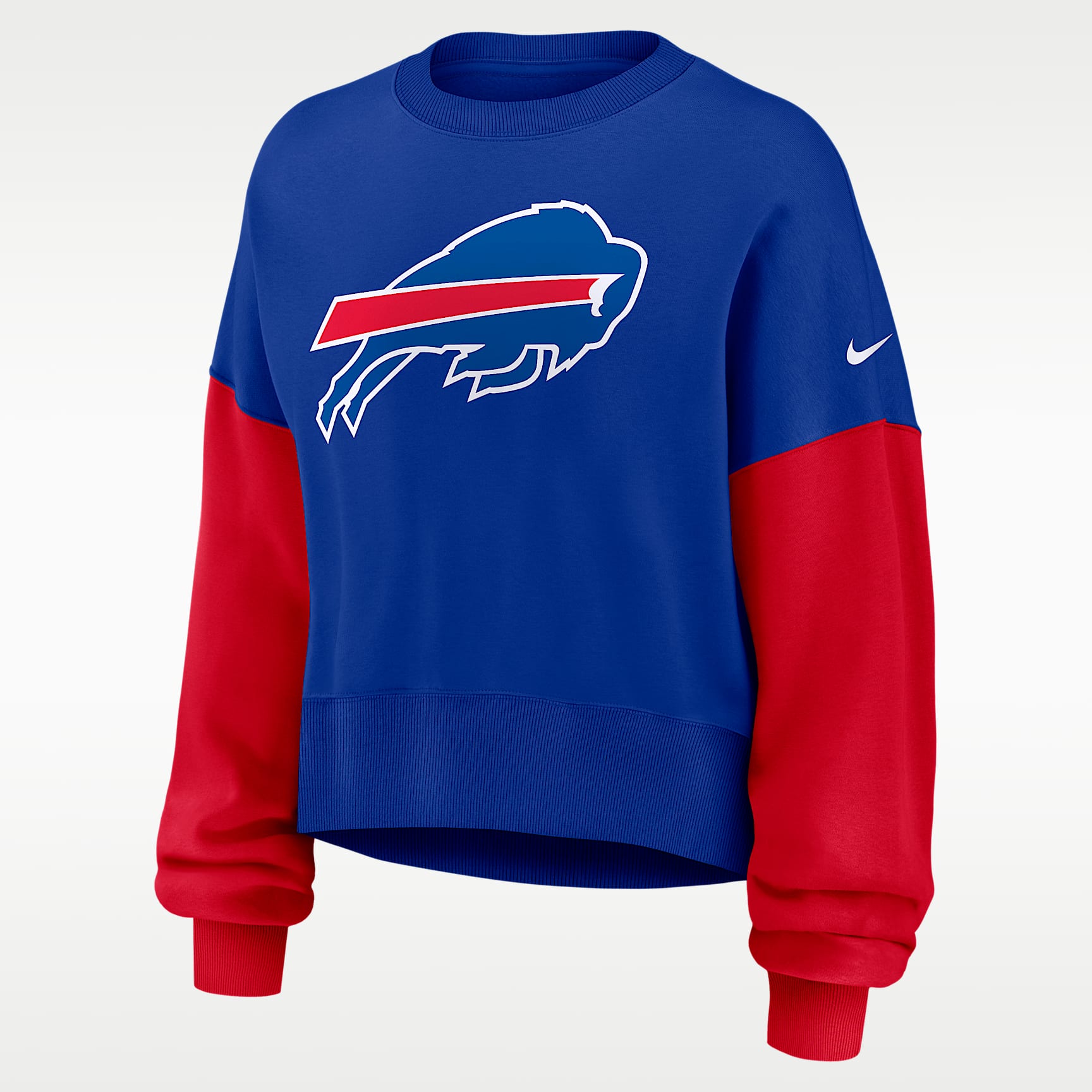 Sudadera de cuello redondo sin cierre Nike de la NFL para mujer Buffalo Bills