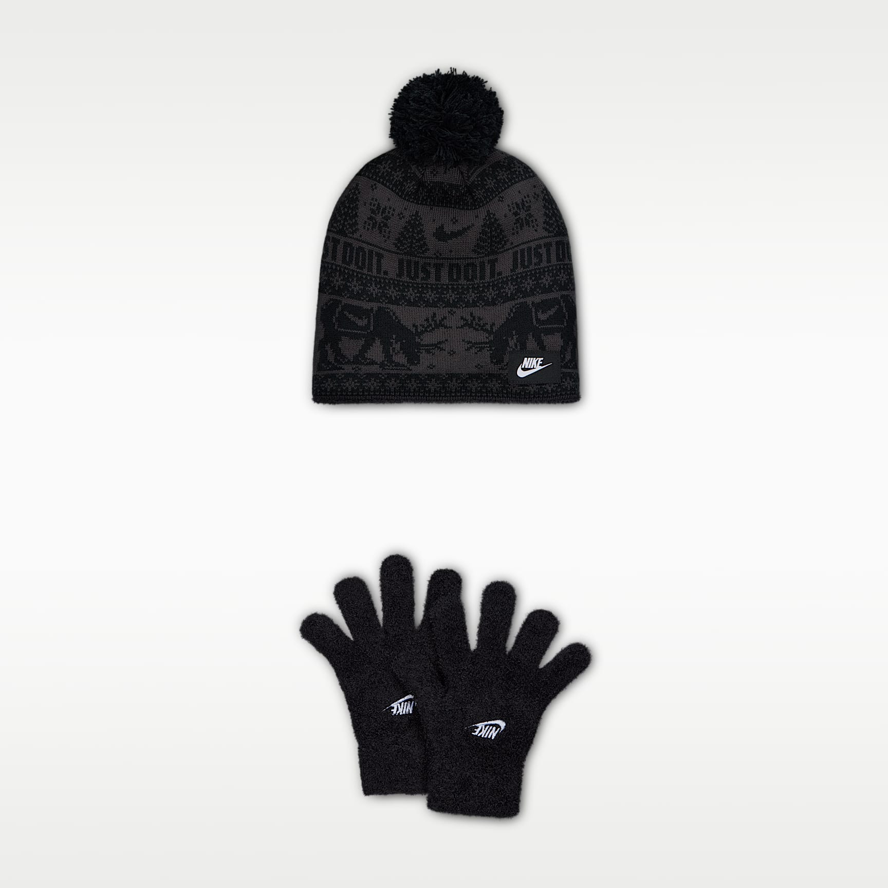 Nike Big Kids' Fairisle Peak Beanie 2-Piece Set