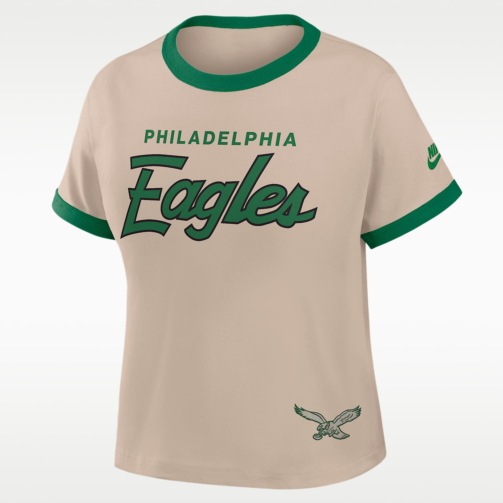 Philadelphia Eagles Rewind Ringer Mod Women's Nike NFL Cropped T-Shirt