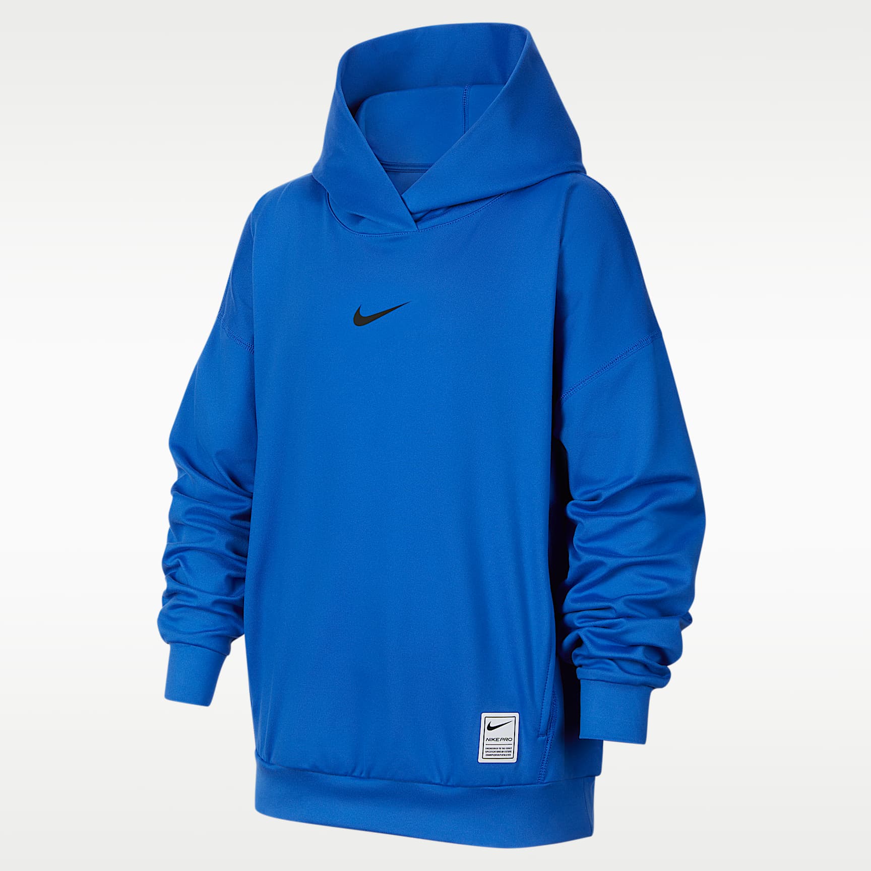 Sudadera con gorro sin cierre Nike Pro Dri-FIT de tejido Fleece para niños talla grande