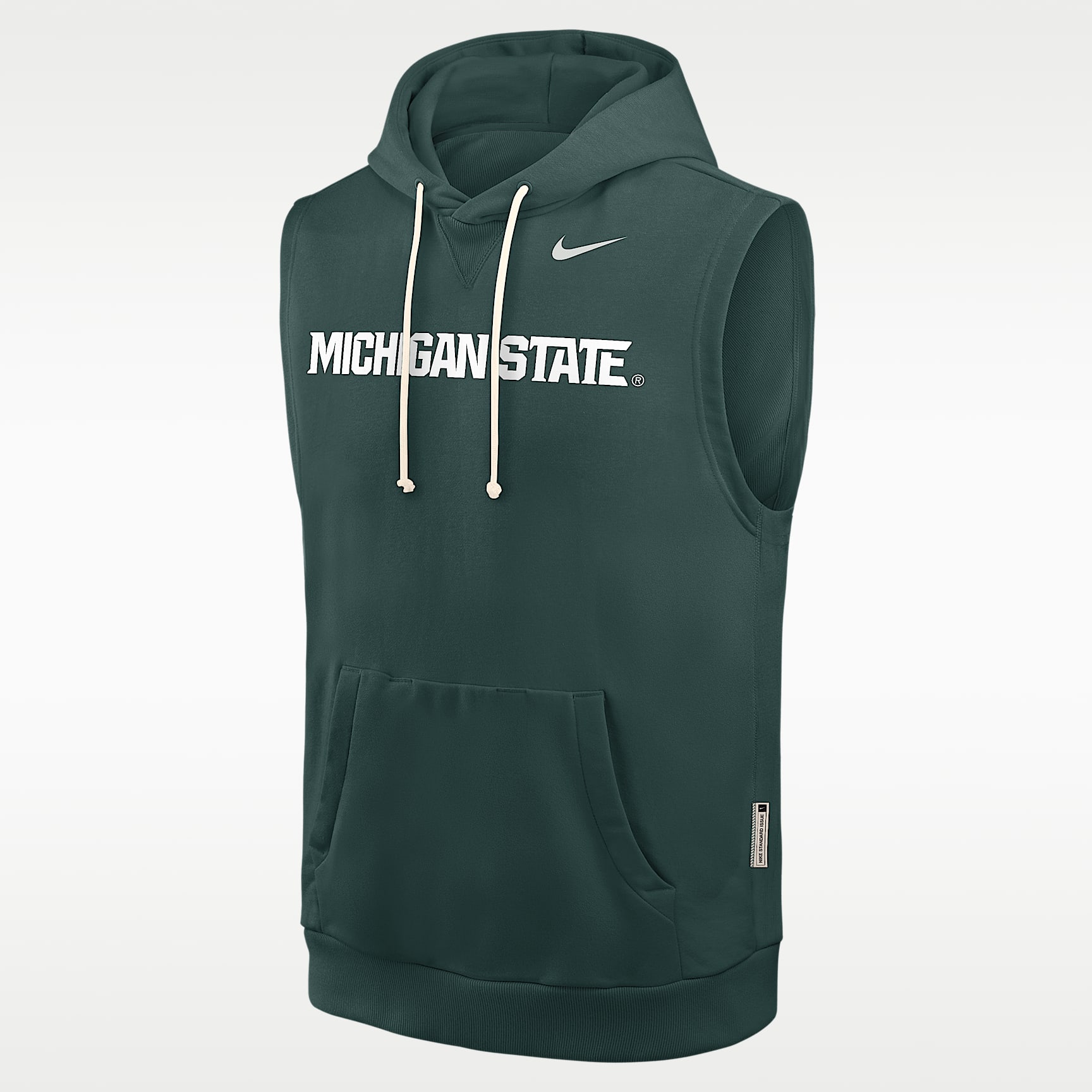 Sudadera universitaria Nike Dri-FIT con gorro, sin cierre y sin mangas para hombre Michigan State Sideline