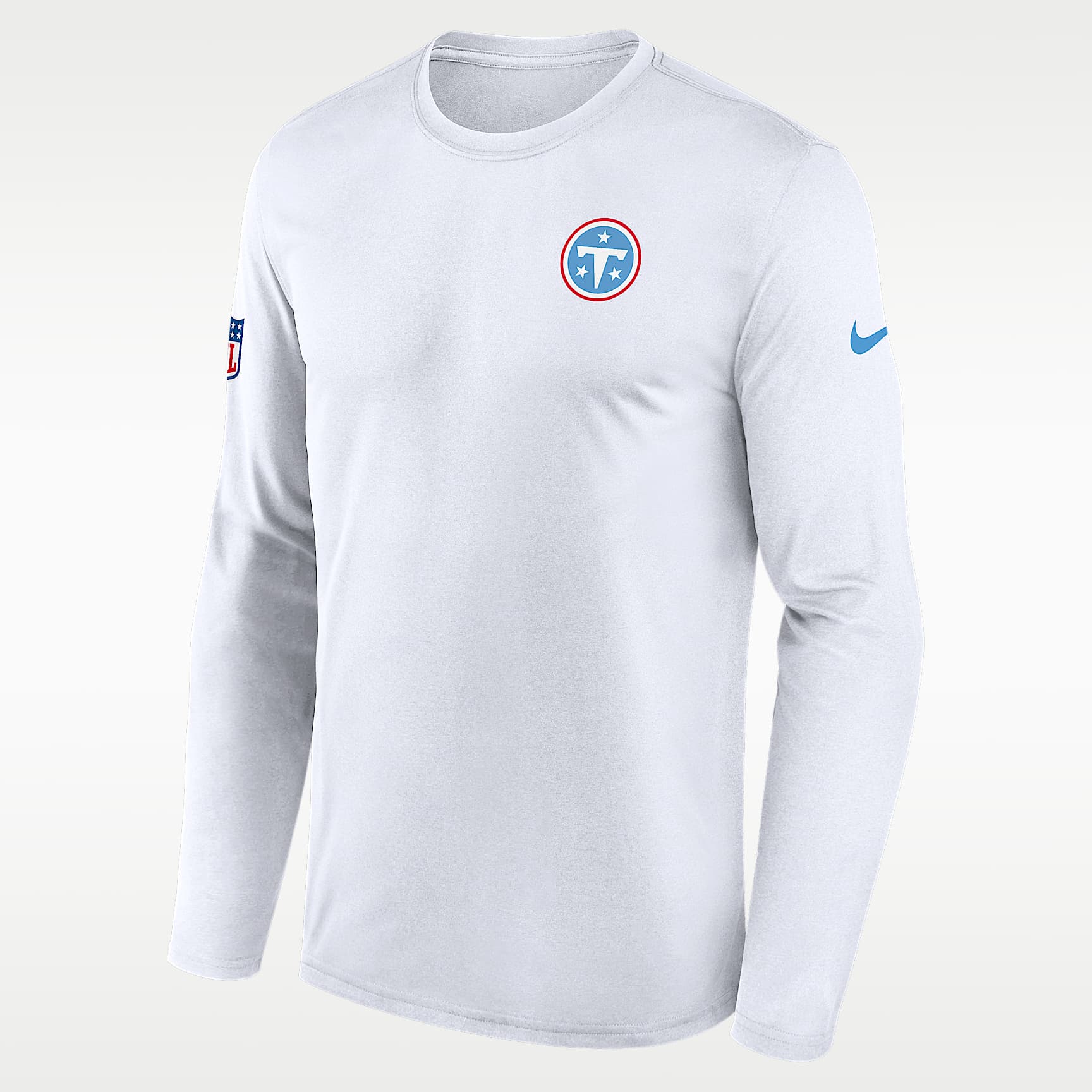Playera de manga larga Nike Dri-FIT de la NFL para hombre Tennessee Titans Legend Small Logo