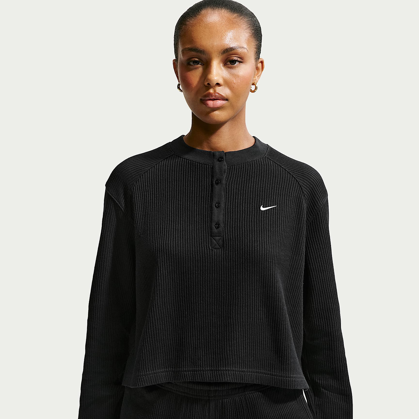 Nike Sportswear Chill Waffle Women's Oversized Long-Sleeve Henley Top