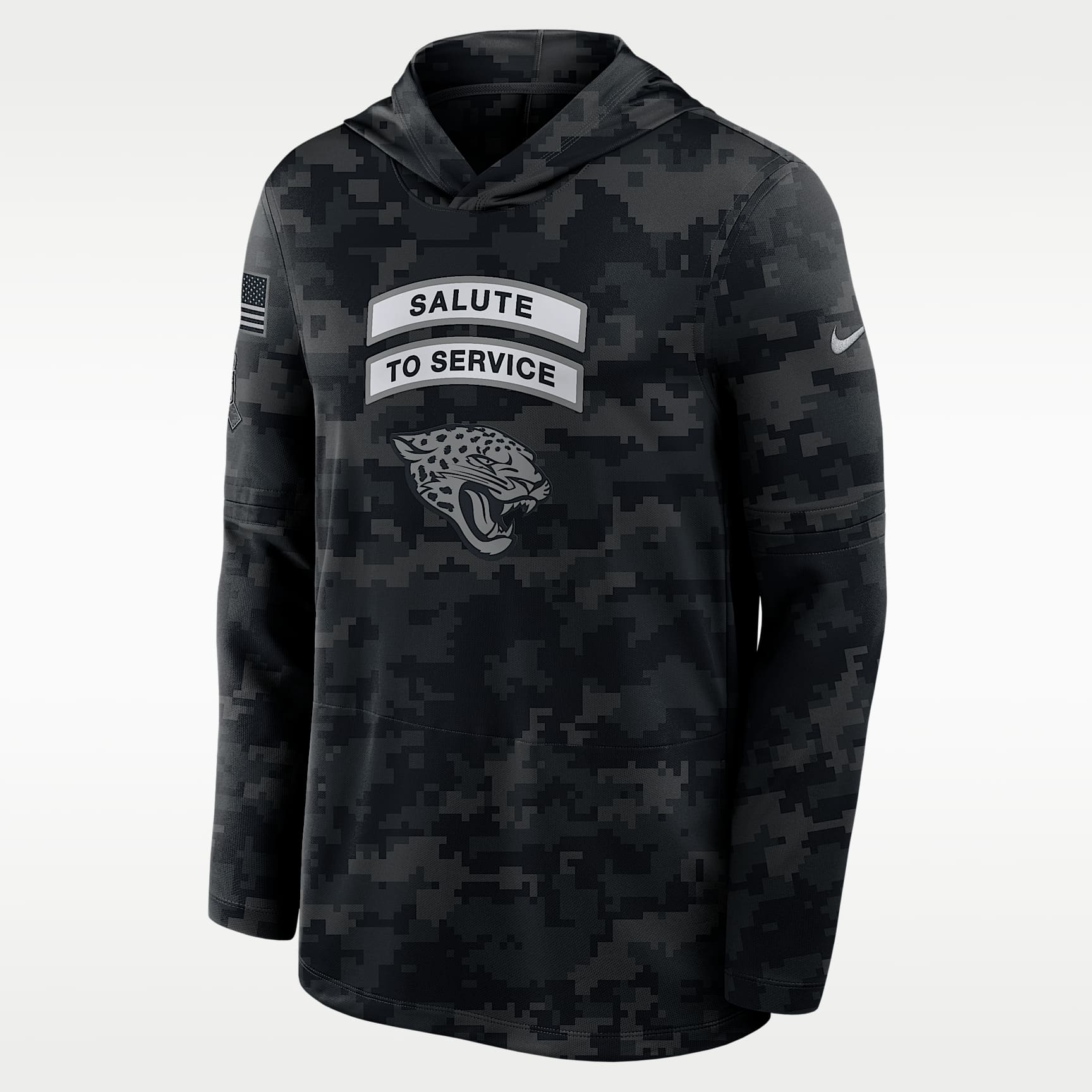 Jacksonville Jaguars Salute to Service Sideline Men's Nike Dri-FIT NFL Long-Sleeve Hooded Top