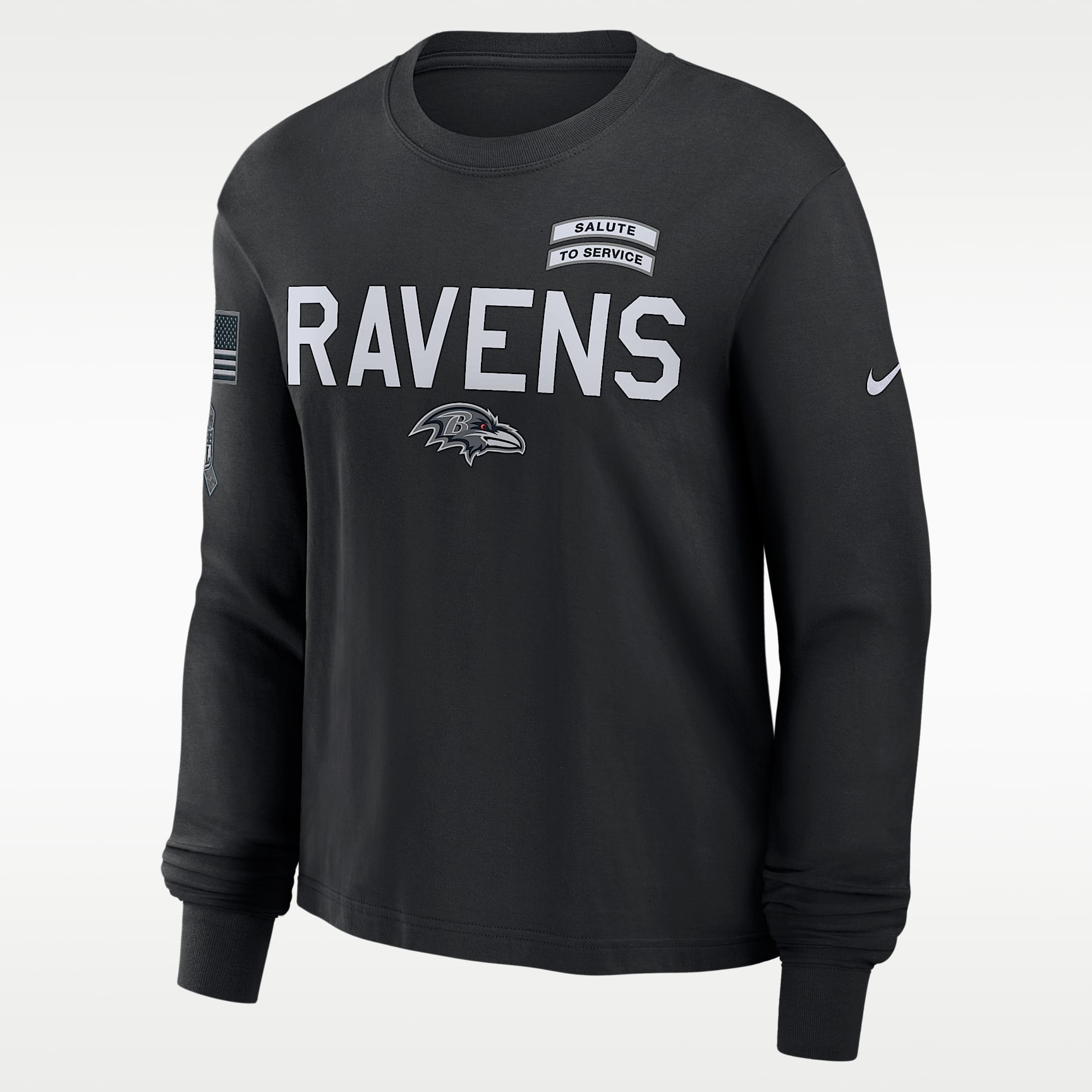 Baltimore Ravens Salute to Service Sideline Women's Nike Dri-FIT NFL Long-Sleeve T-Shirt