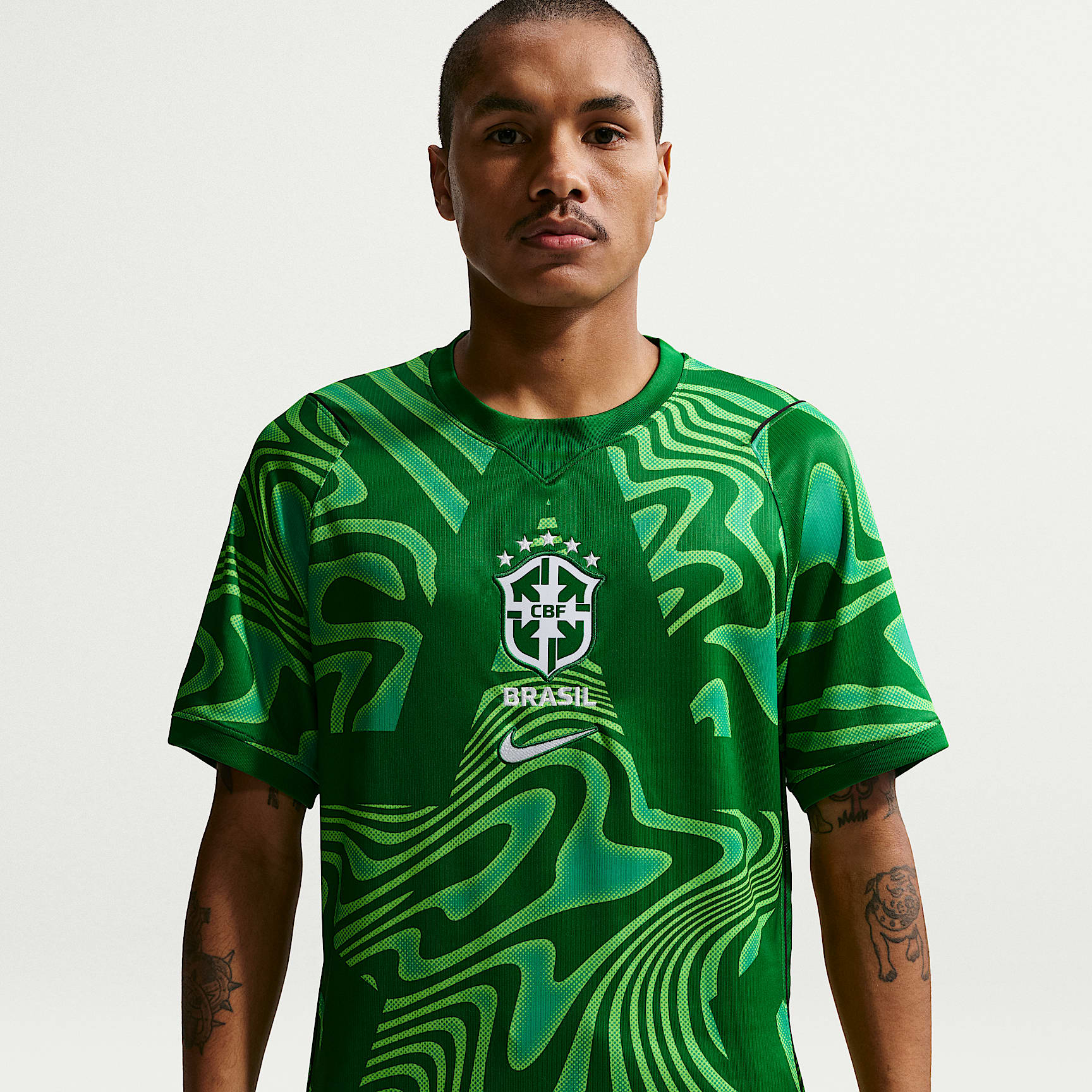 Jersey de fútbol de manga corta Nike Dri-FIT replica de Brasil portero 2026 Stadium para hombre