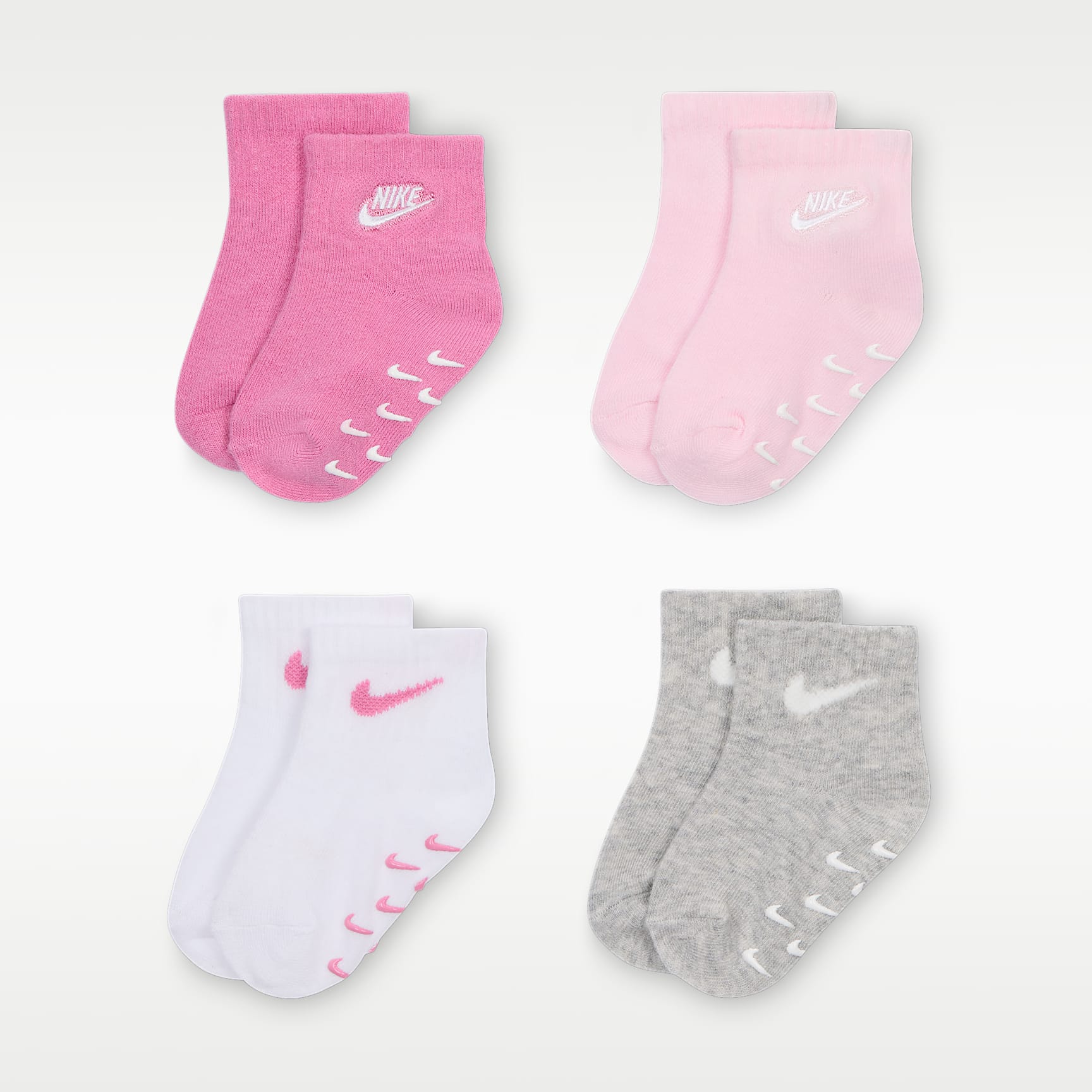 Calcetines con agarre con logotipo para bebé (4 pares) (3 a 6 meses) Nike