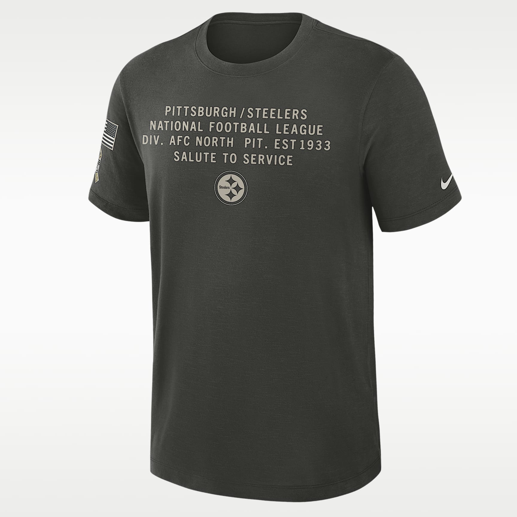 Playera Nike Dri-FIT de la NFL para hombre Pittsburgh Steelers Salute to Service Slub