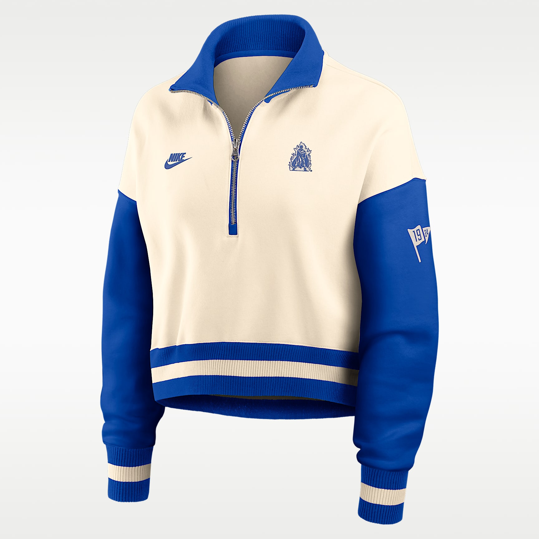Duke Legacy Women's Nike College Cropped Oversized 1/4-Zip Crew