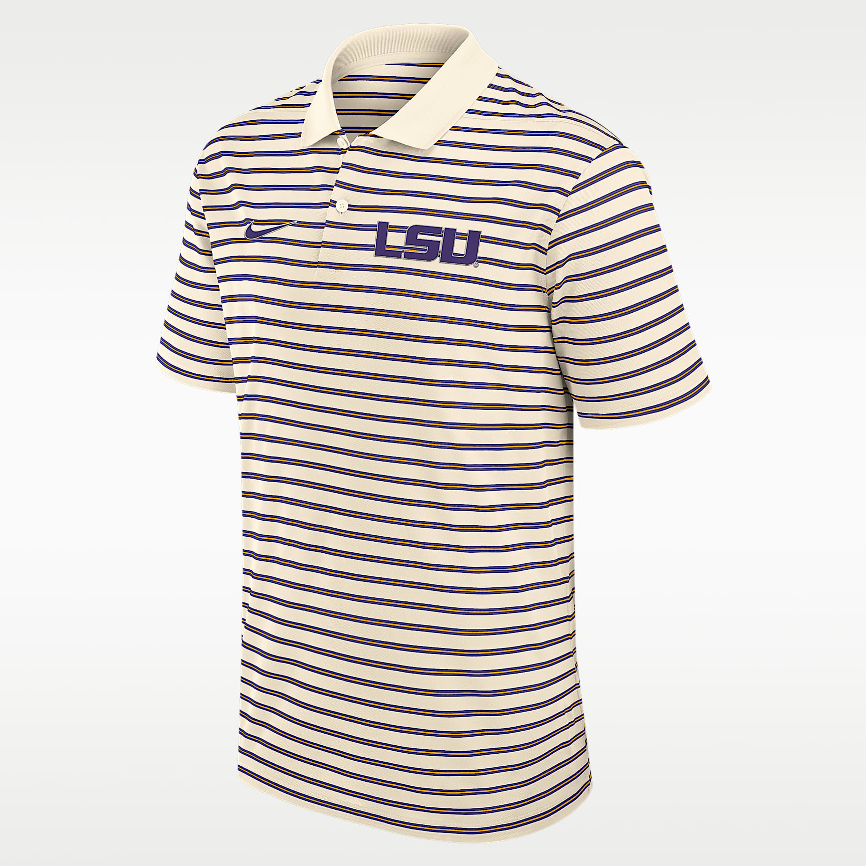 Polo universitario Nike Dri-FIT para hombre LSU Striped