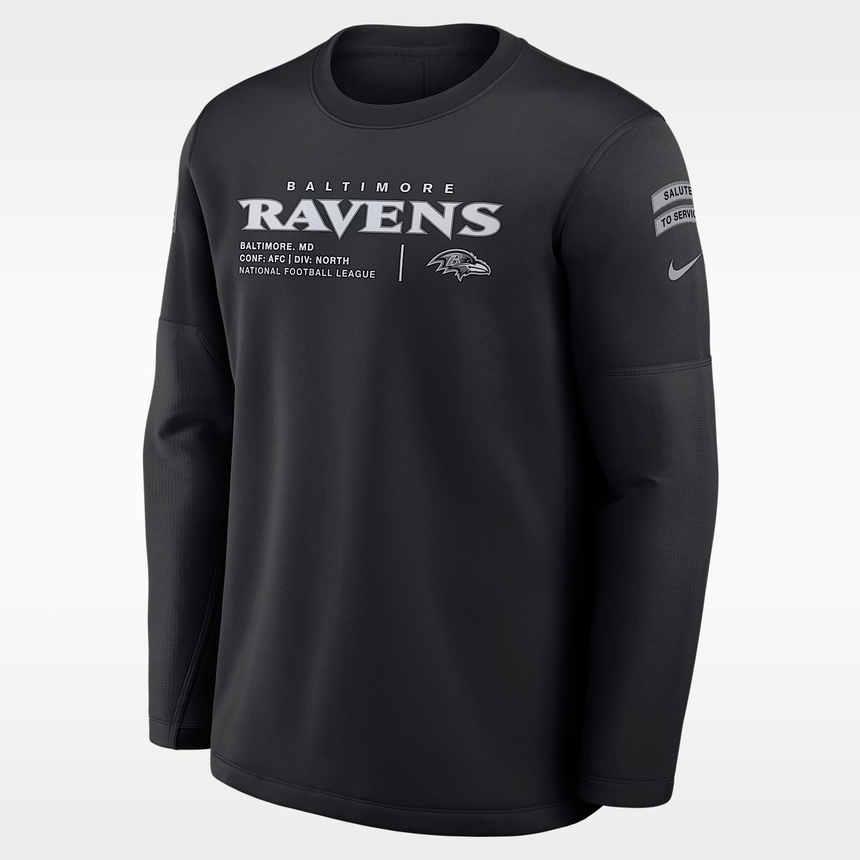 Baltimore Ravens Salute to Service Sideline Coaches Men's Nike NFL Pullover Crew