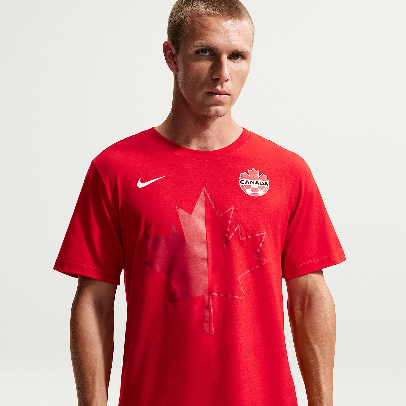 T-shirt de foot en coton à manches courtes Collection Canada Nike Fanwear pour homme