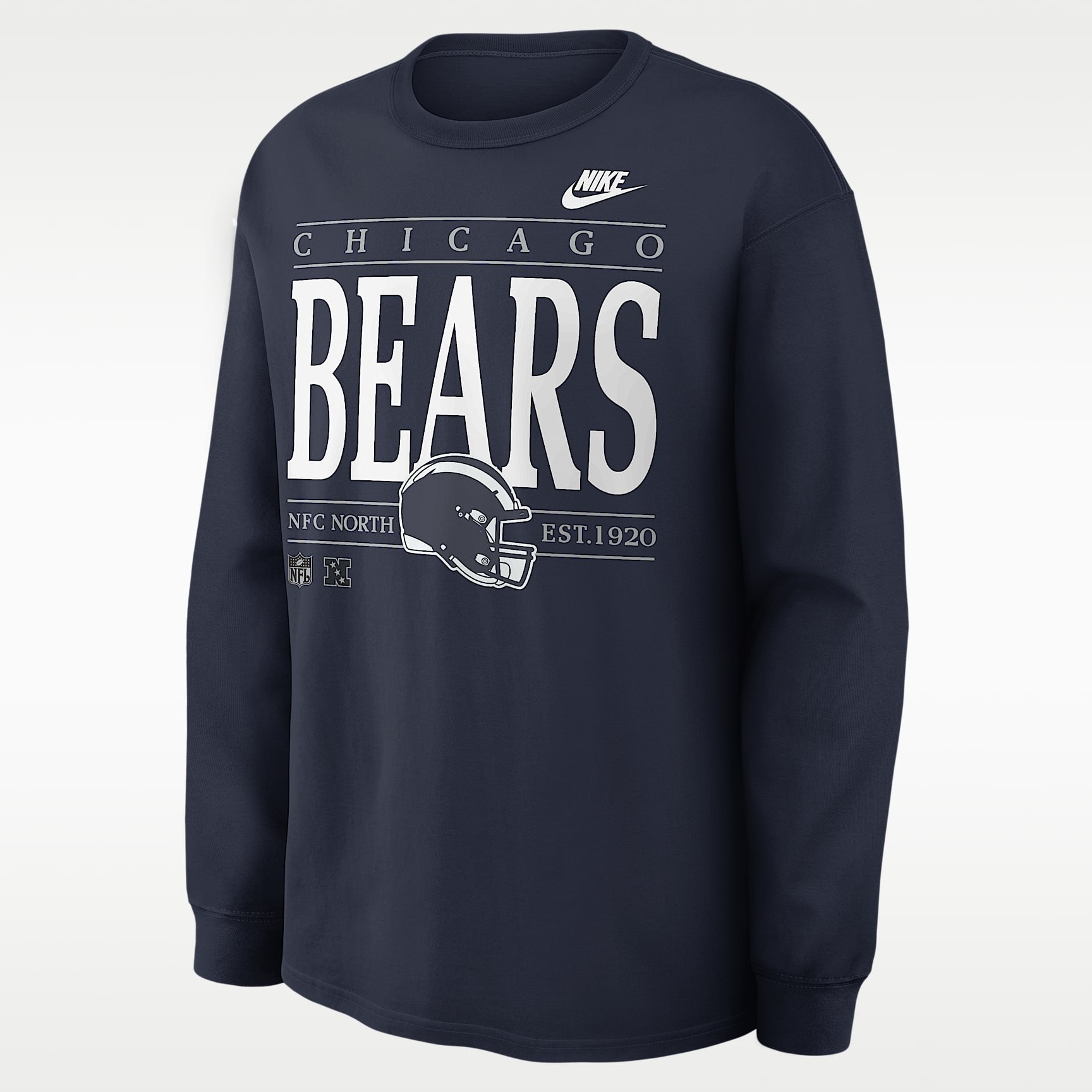 Playera de manga larga Nike de la NFL para hombre Chicago Bears Rewind Max90
