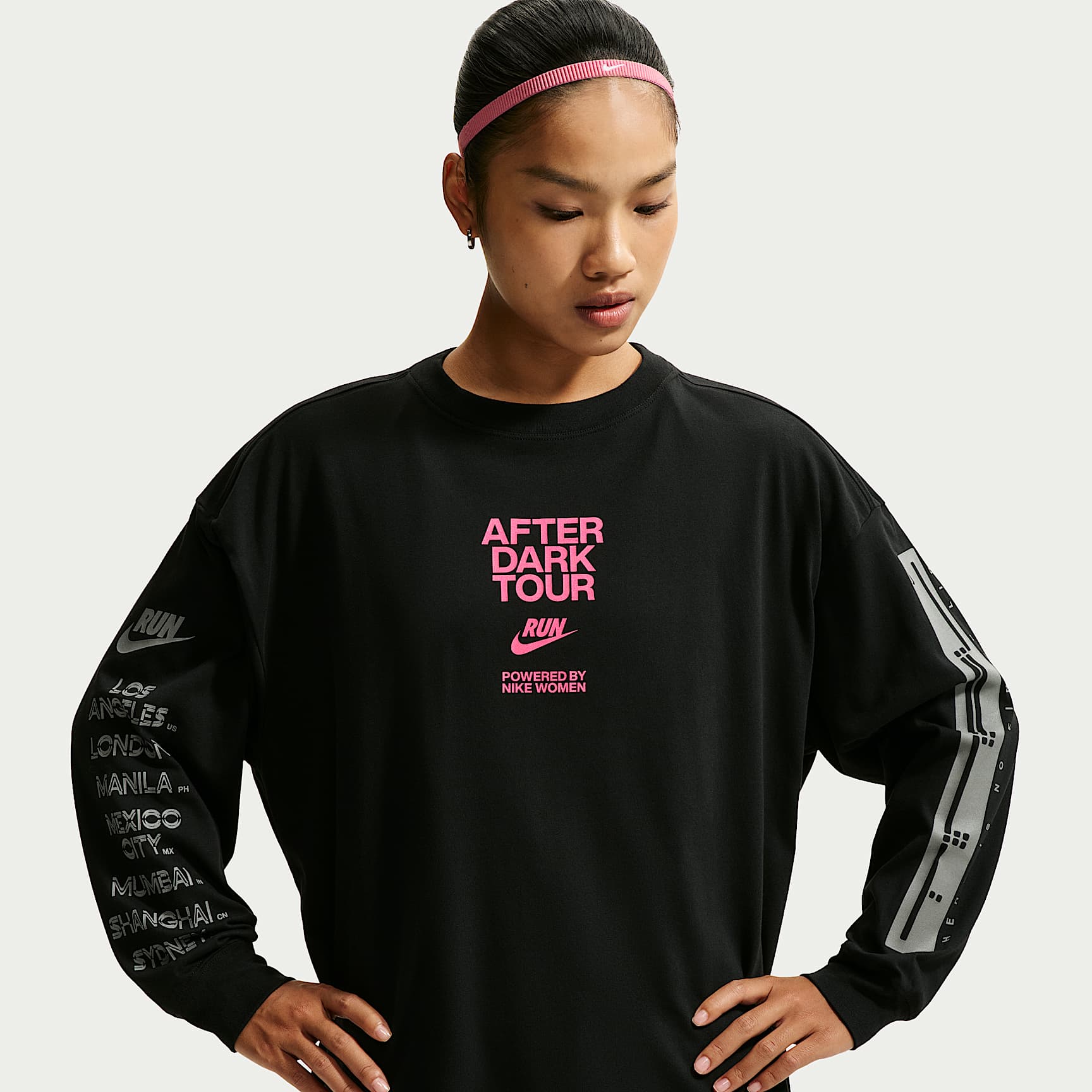 Nike After Dark Tour Women's Dri-FIT Oversized Long-Sleeve Running T-Shirt