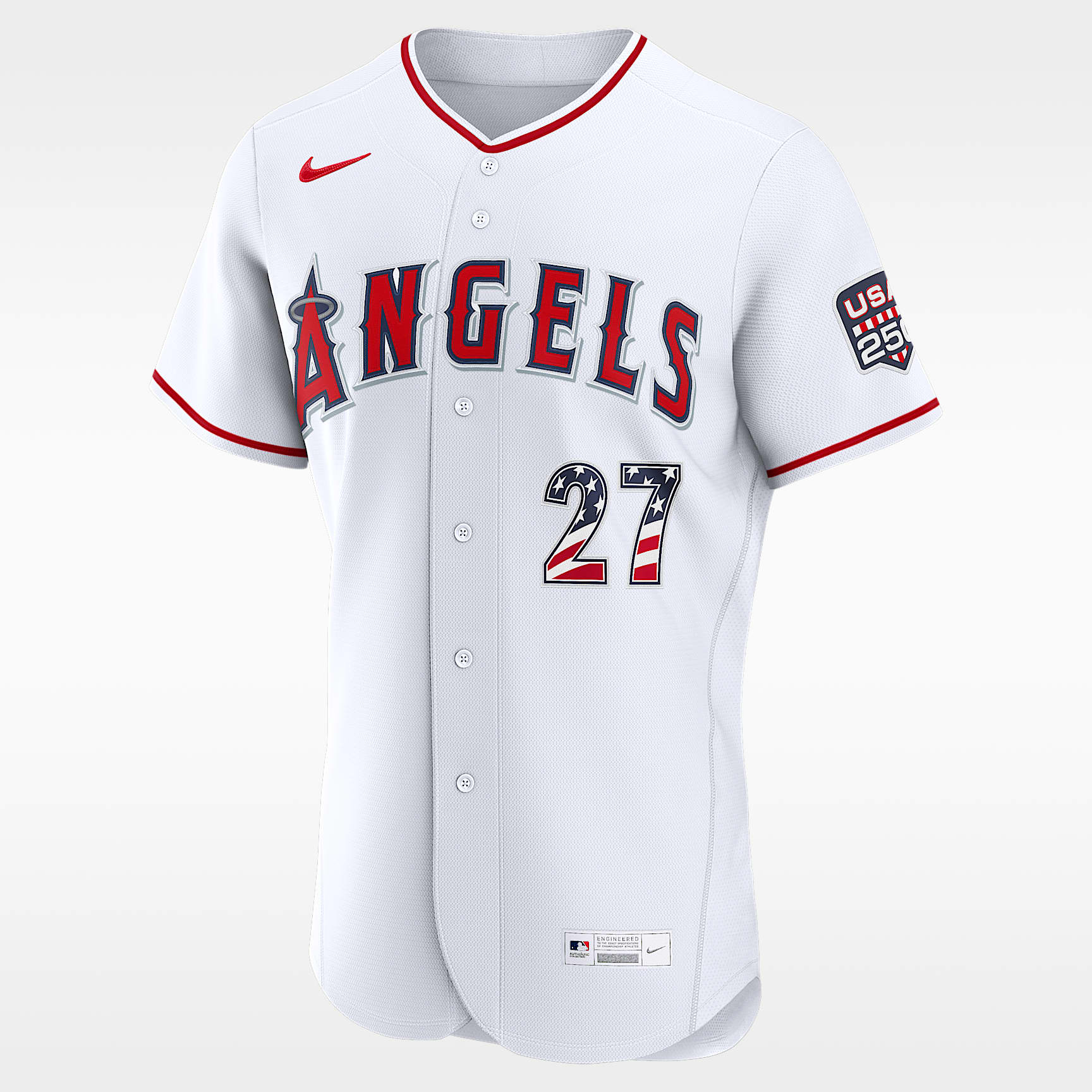 Mike Trout Los Angeles Angels USA 250 Men's Nike MLB Authentic Jersey