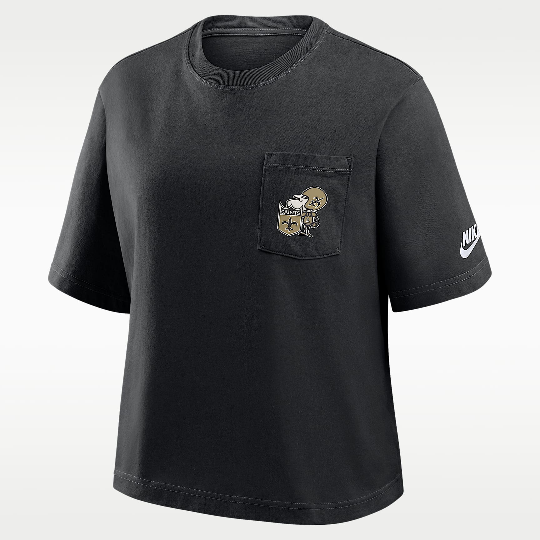 Playera Nike de la NFL para mujer New Orleans Saints Rewind Pocket Boxy