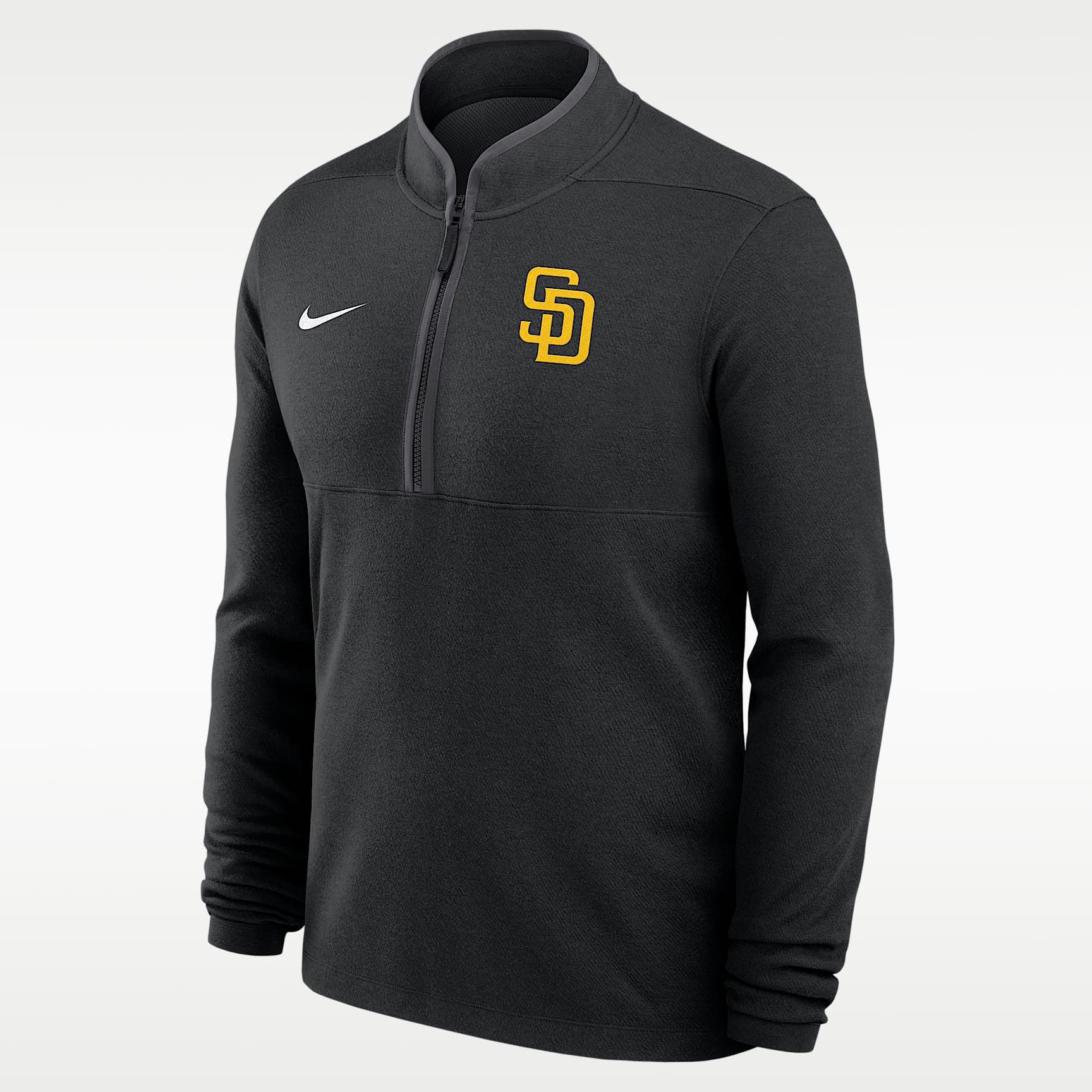 Playera de manga larga Nike Dri-FIT de la MLB de medio cierre para hombre San Diego Padres Victory
