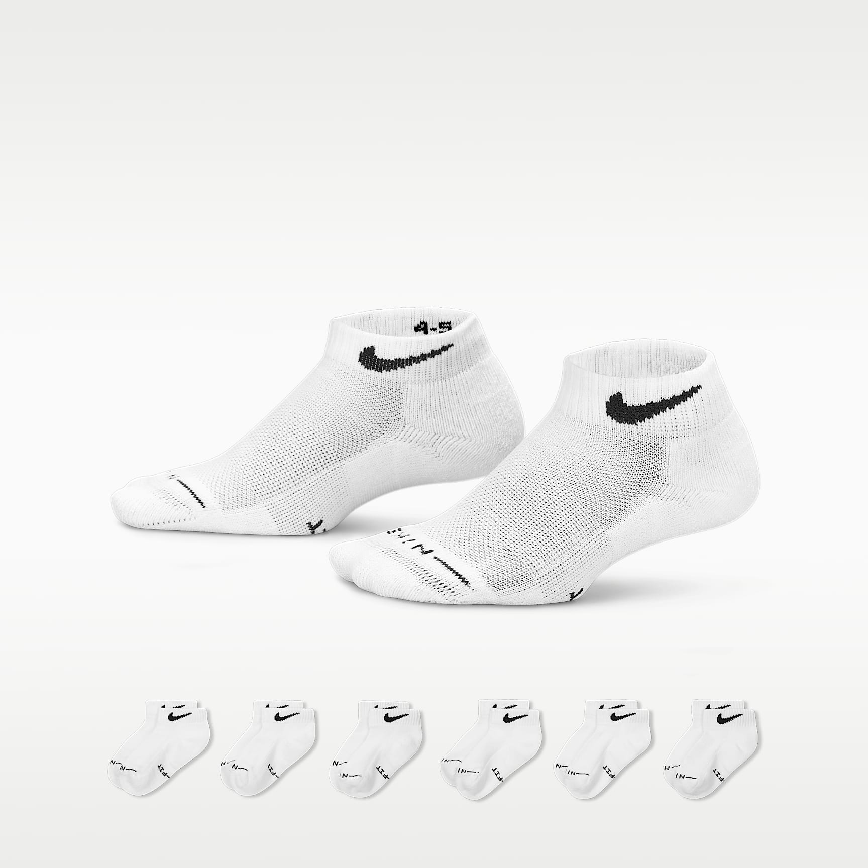 Calcetines bajos Dri-FIT Elevated Everyday para niños (6 pares) Nike